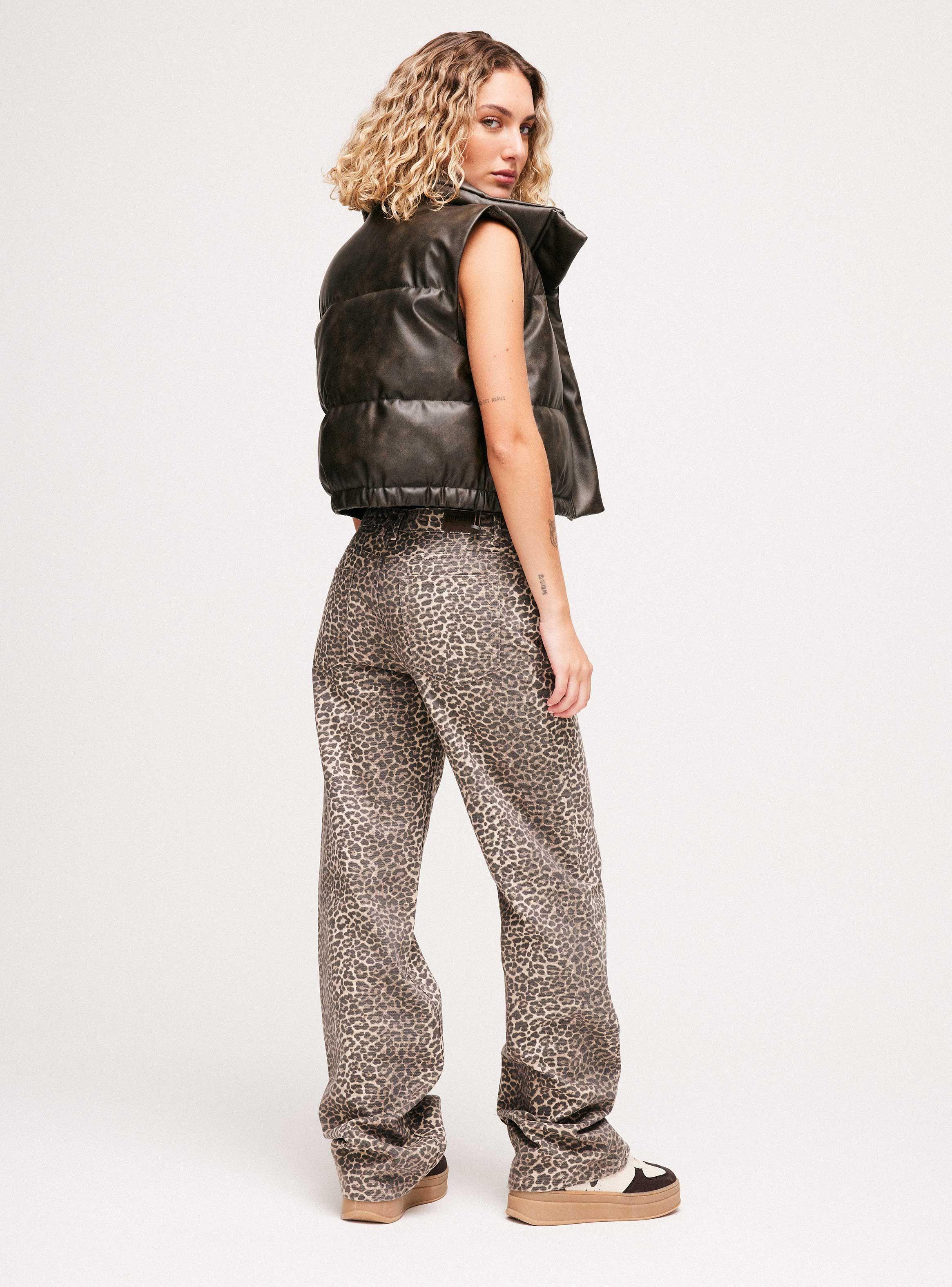 Parka Crop Efecto Piel-5