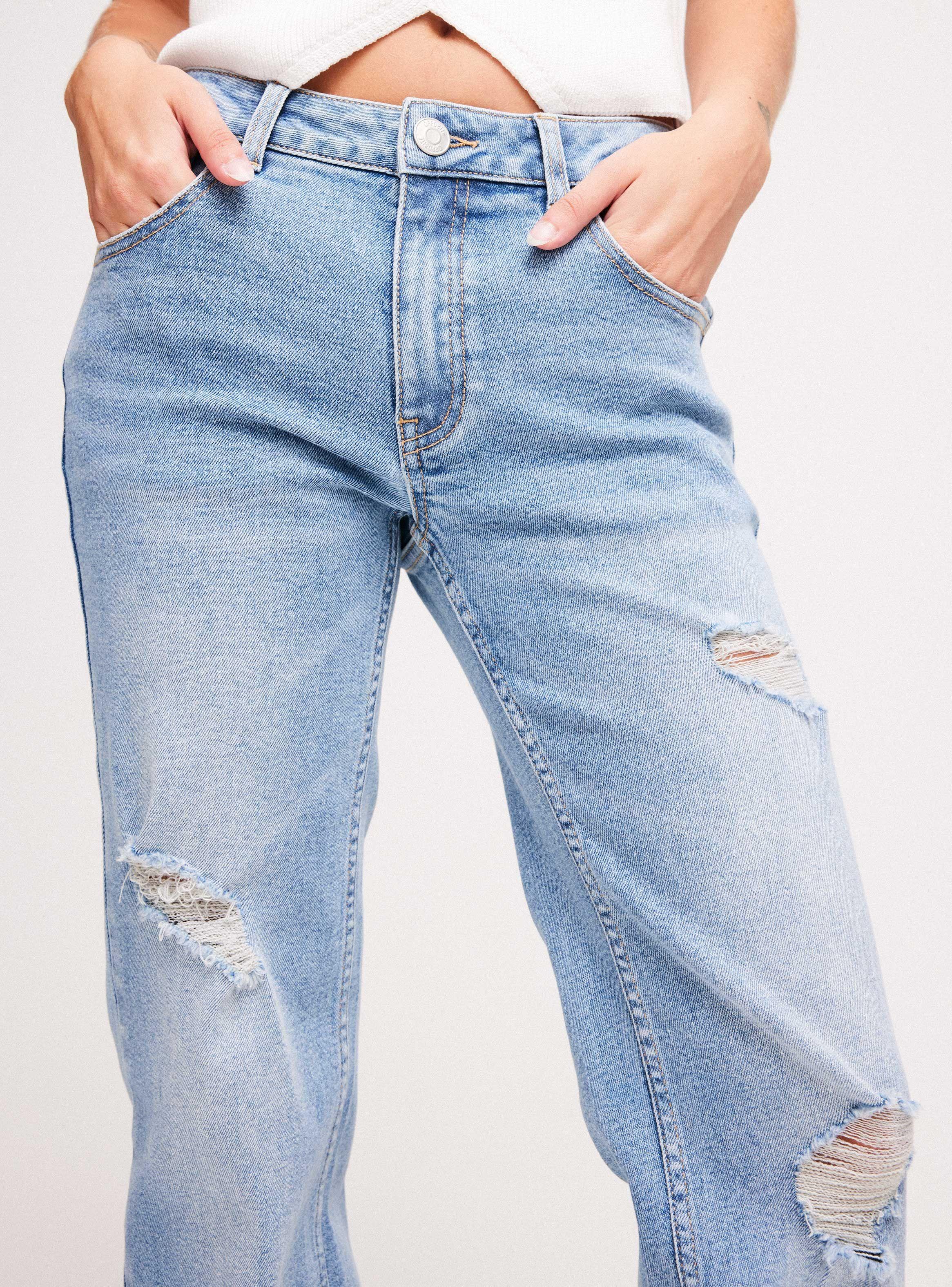 Jeans Roturas de Tiro Medio-2