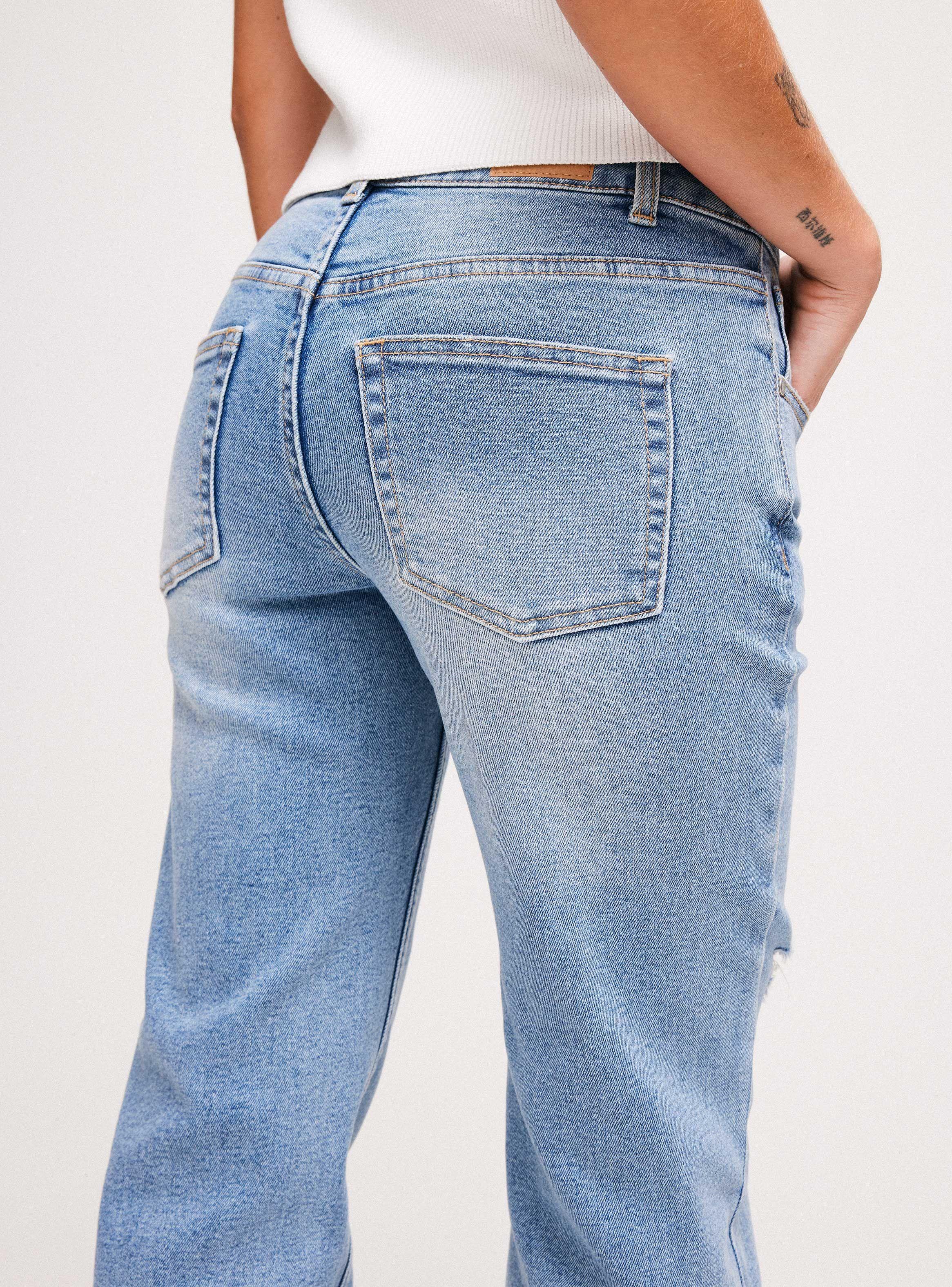Jeans Roturas de Tiro Medio-3