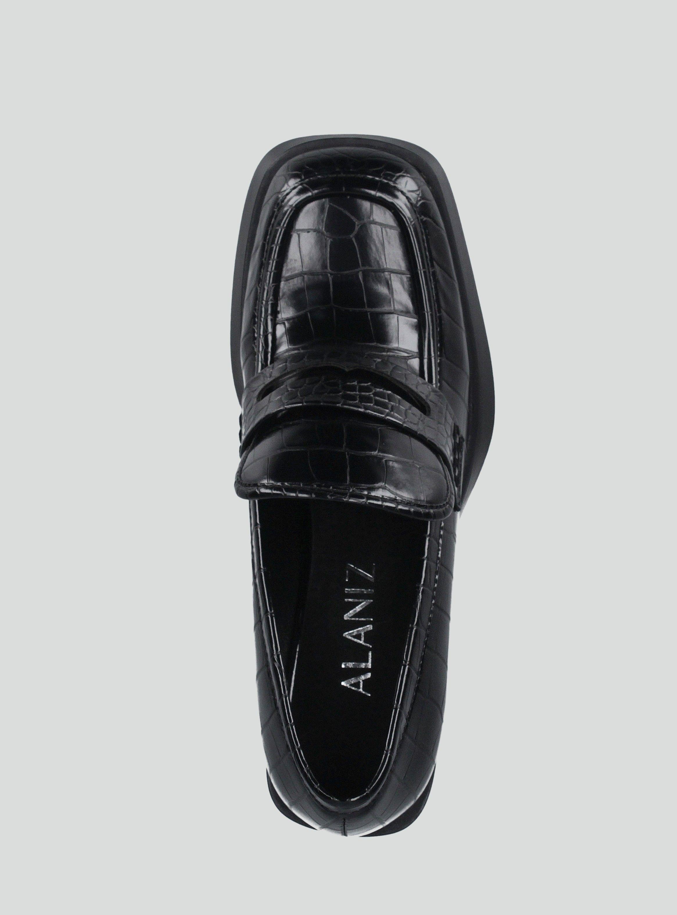 Mocasín Efecto Cuero Textura Croro con Taco Alto Mujer-3