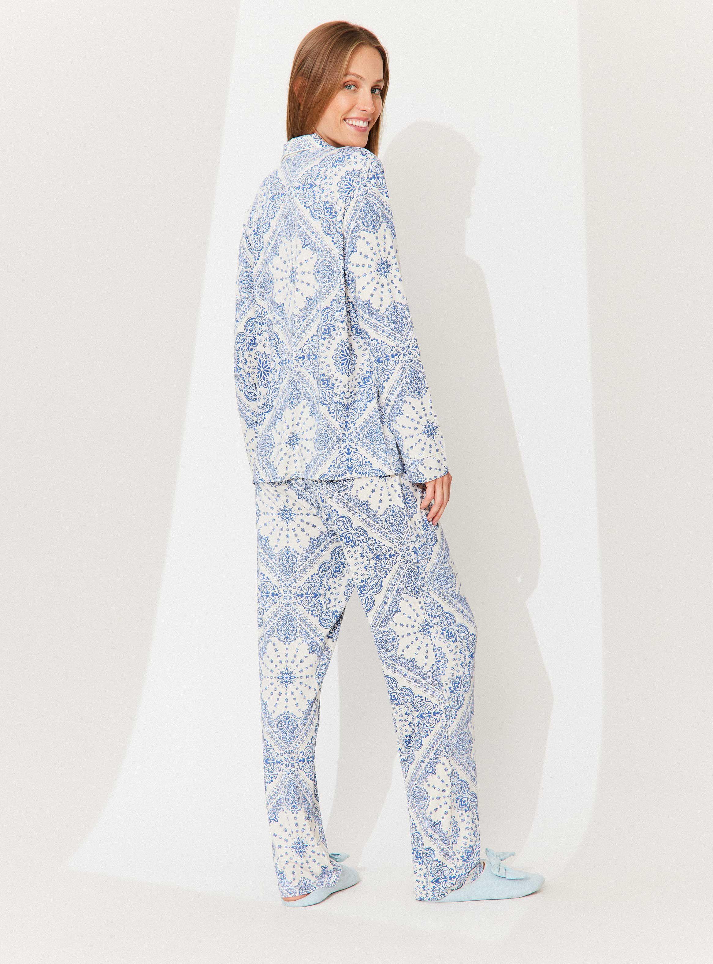 Pijama Camisero Full Print Formas Color-5