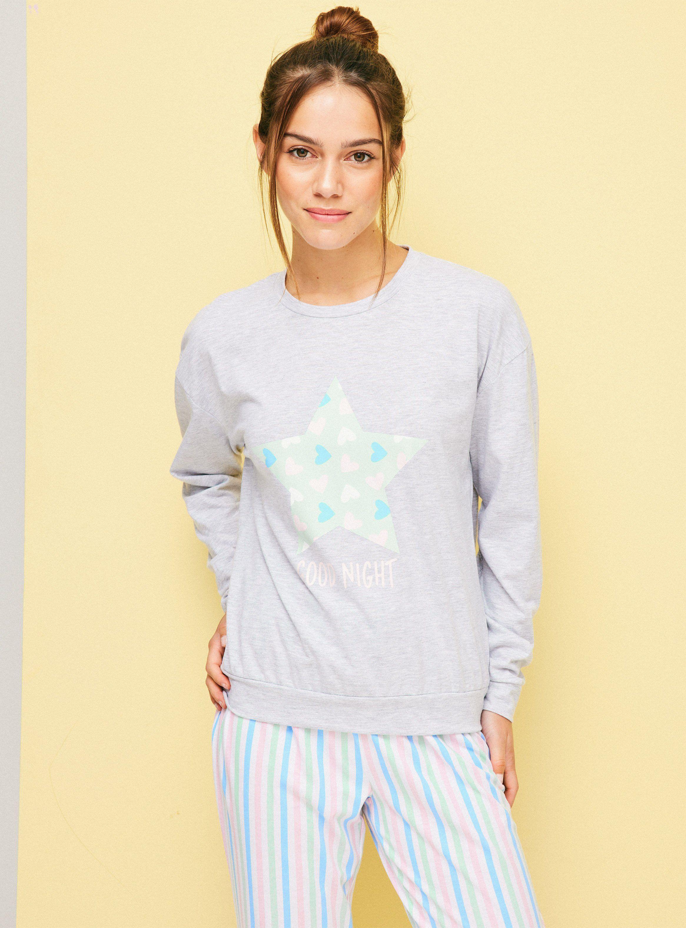 Polera Pijama Print con Brillos Ármalo-0