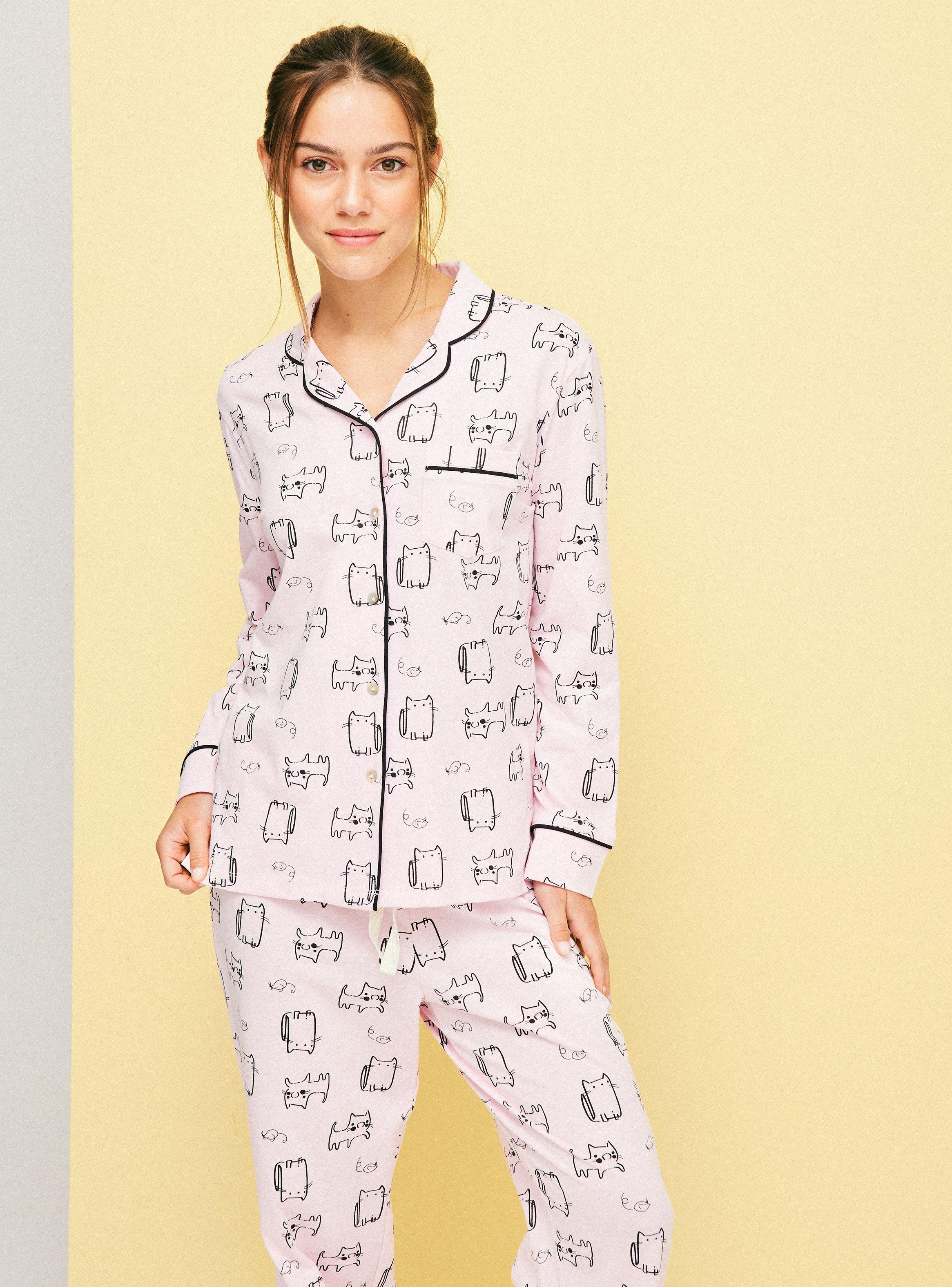 Pijama Camisero de Franela Full Print-0