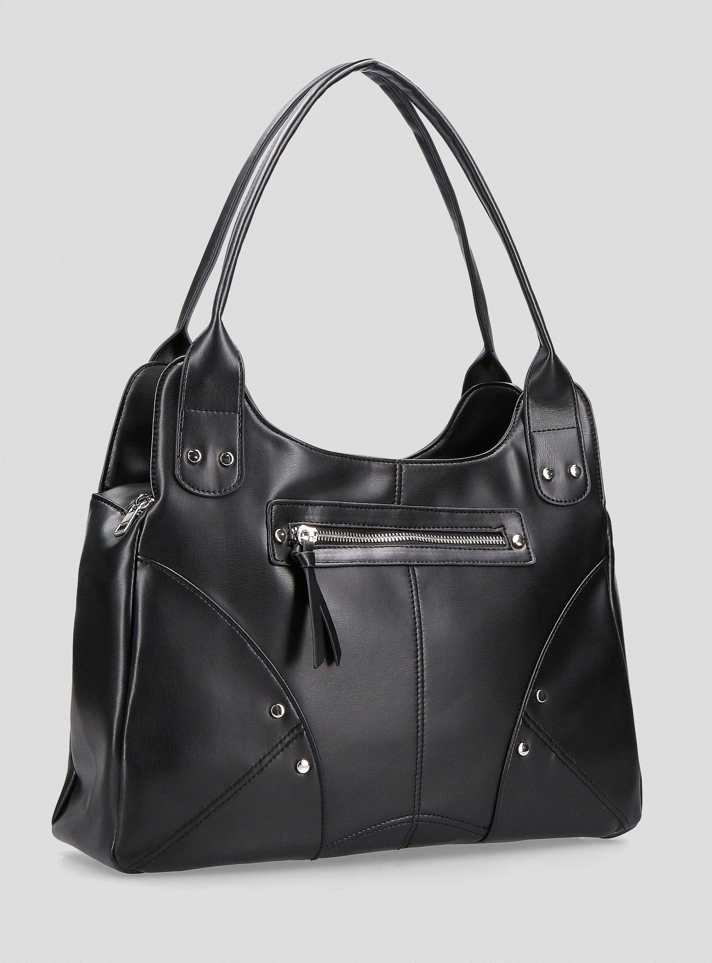 Cartera Tote Tachas y Cierre-3