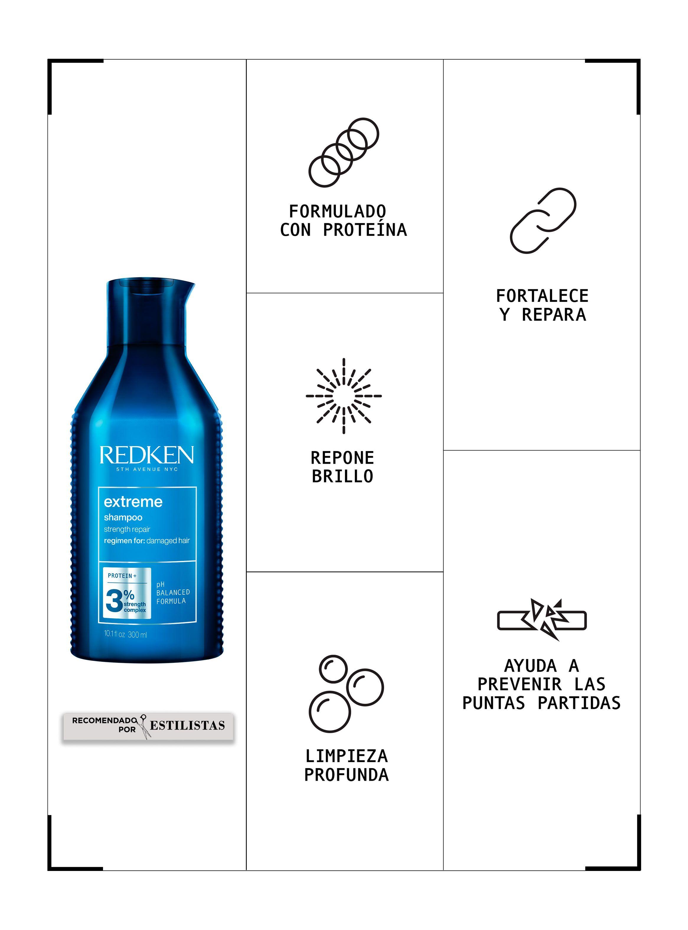 Set Reparacion Cabello Dañado Extreme Shampoo 300ml + 75ml + Acondicionador 300ml + 50ml + Spray One United 30ml-2