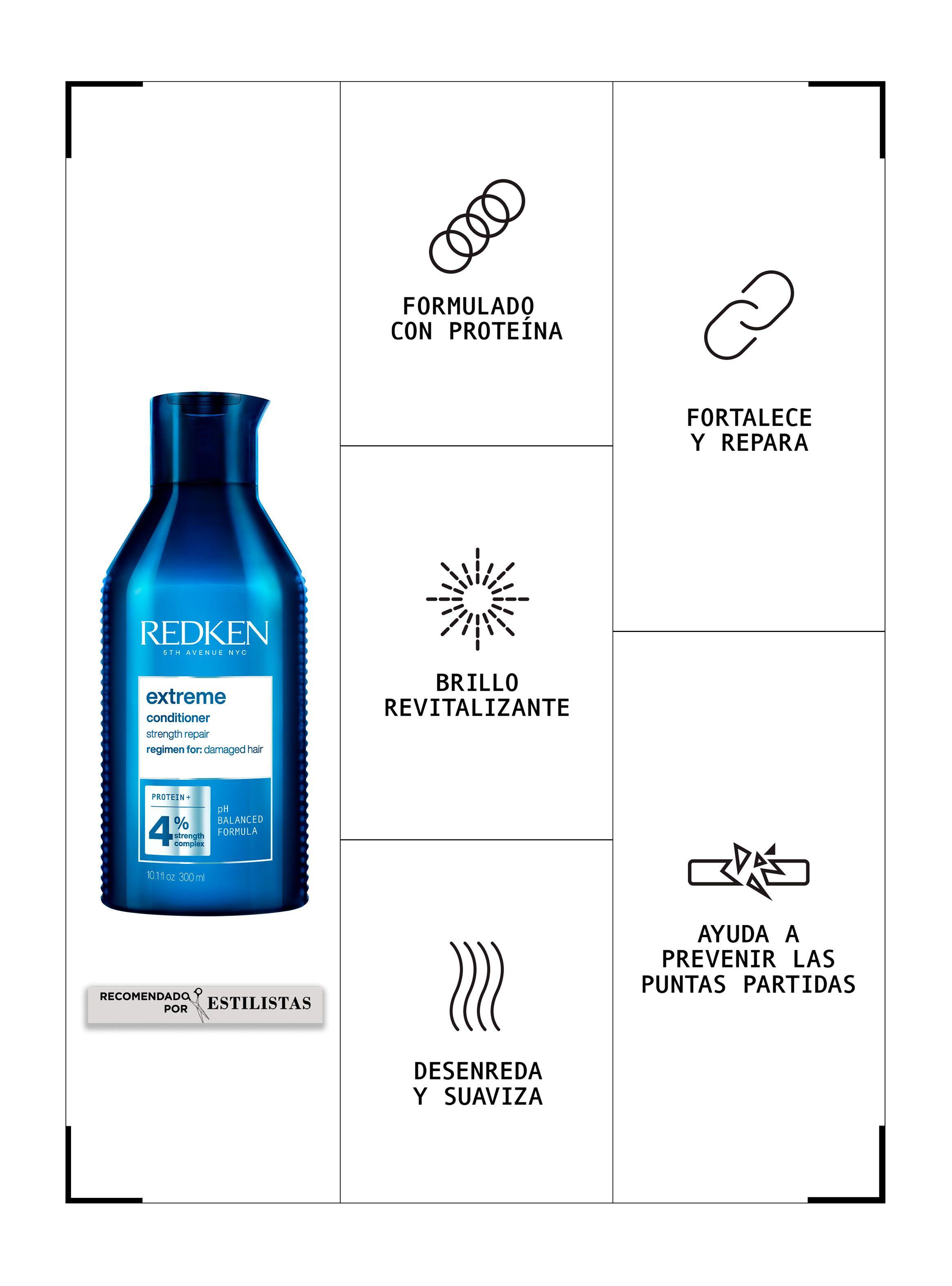 Set Reparacion Cabello Dañado Extreme Shampoo 300ml + 75ml + Acondicionador 300ml + 50ml + Spray One United 30ml-3