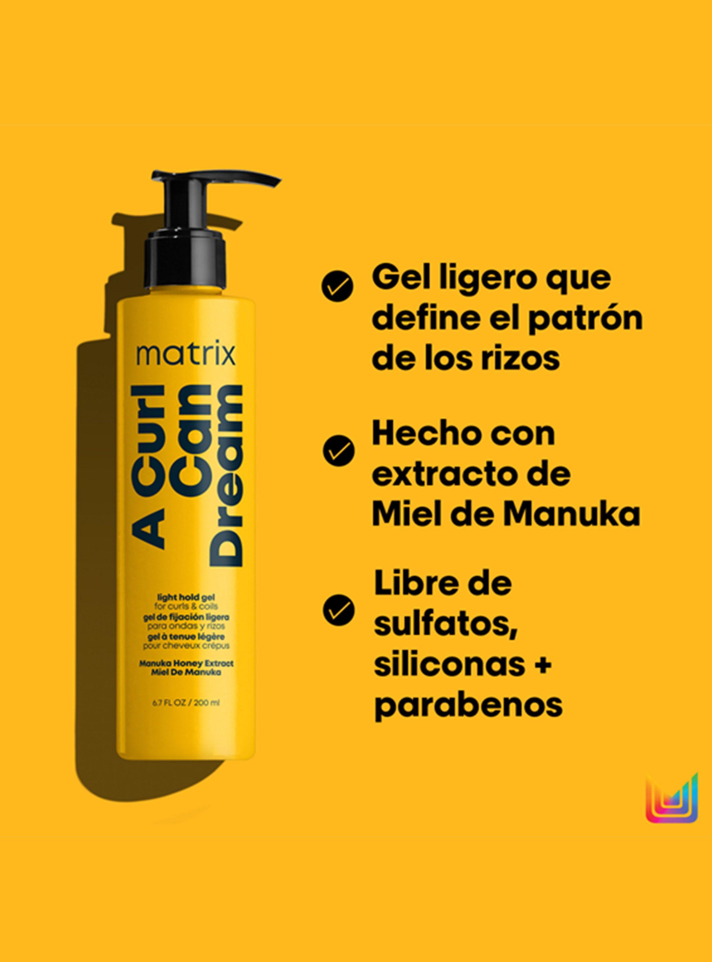 Set Shampoo Hidratación 300ml + Mascara Capilar Definición Cabello Rizado 280ml + Gel 200ml A Curl Can Dream Matrix-3
