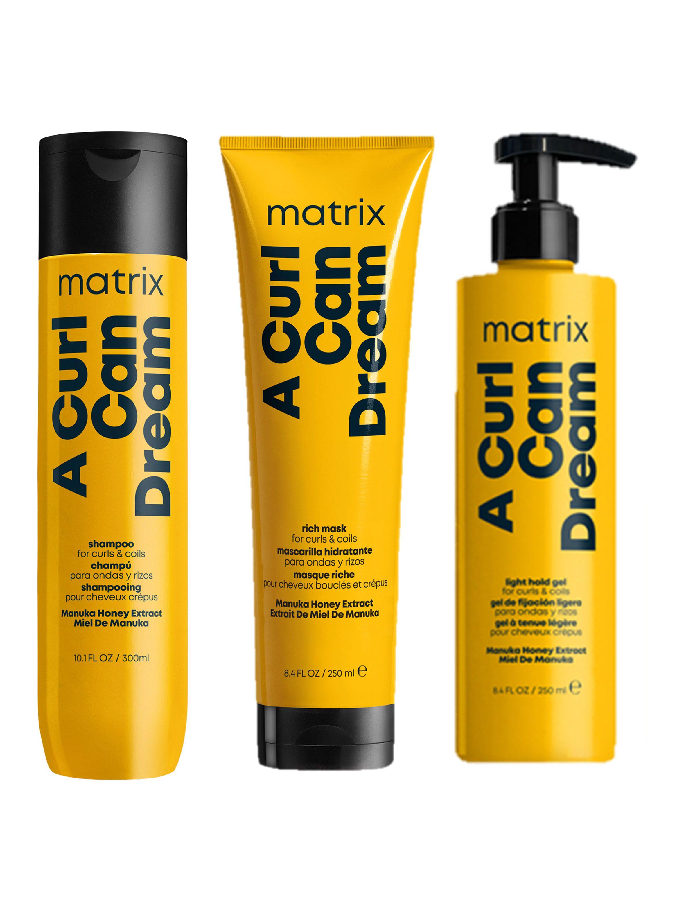 Set Shampoo Hidratación 300ml + Mascara Capilar Definición Cabello Rizado 280ml + Gel 200ml A Curl Can Dream Matrix-0