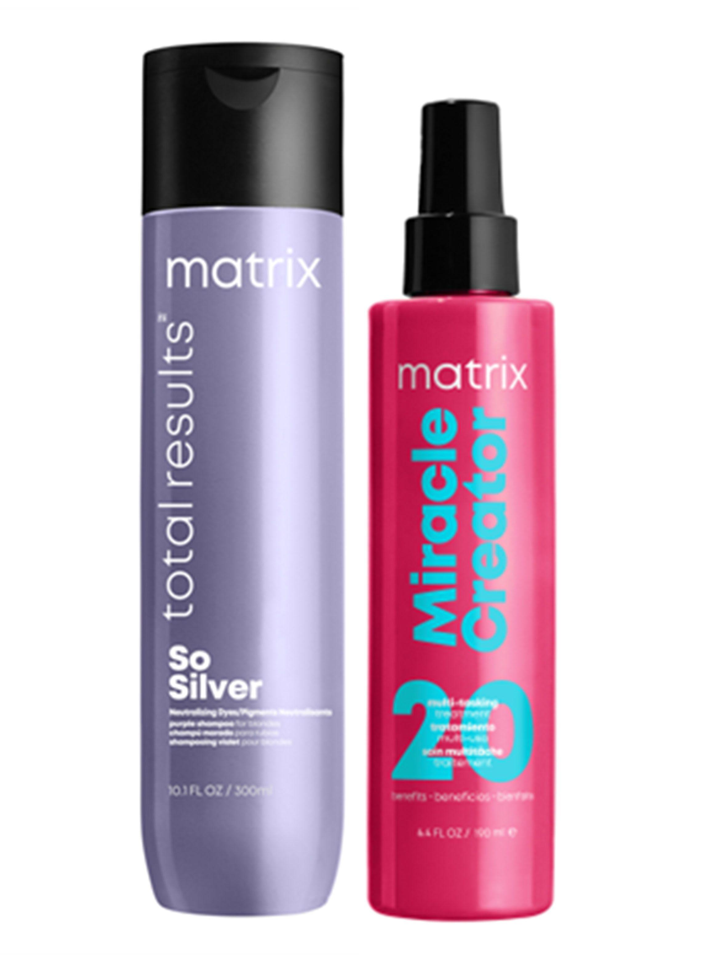 Shampoo Violeta Cabello Rubio y Gris 300 ml So Silver + Spray 20 Beneficios Miracle Creator 190 ml-0