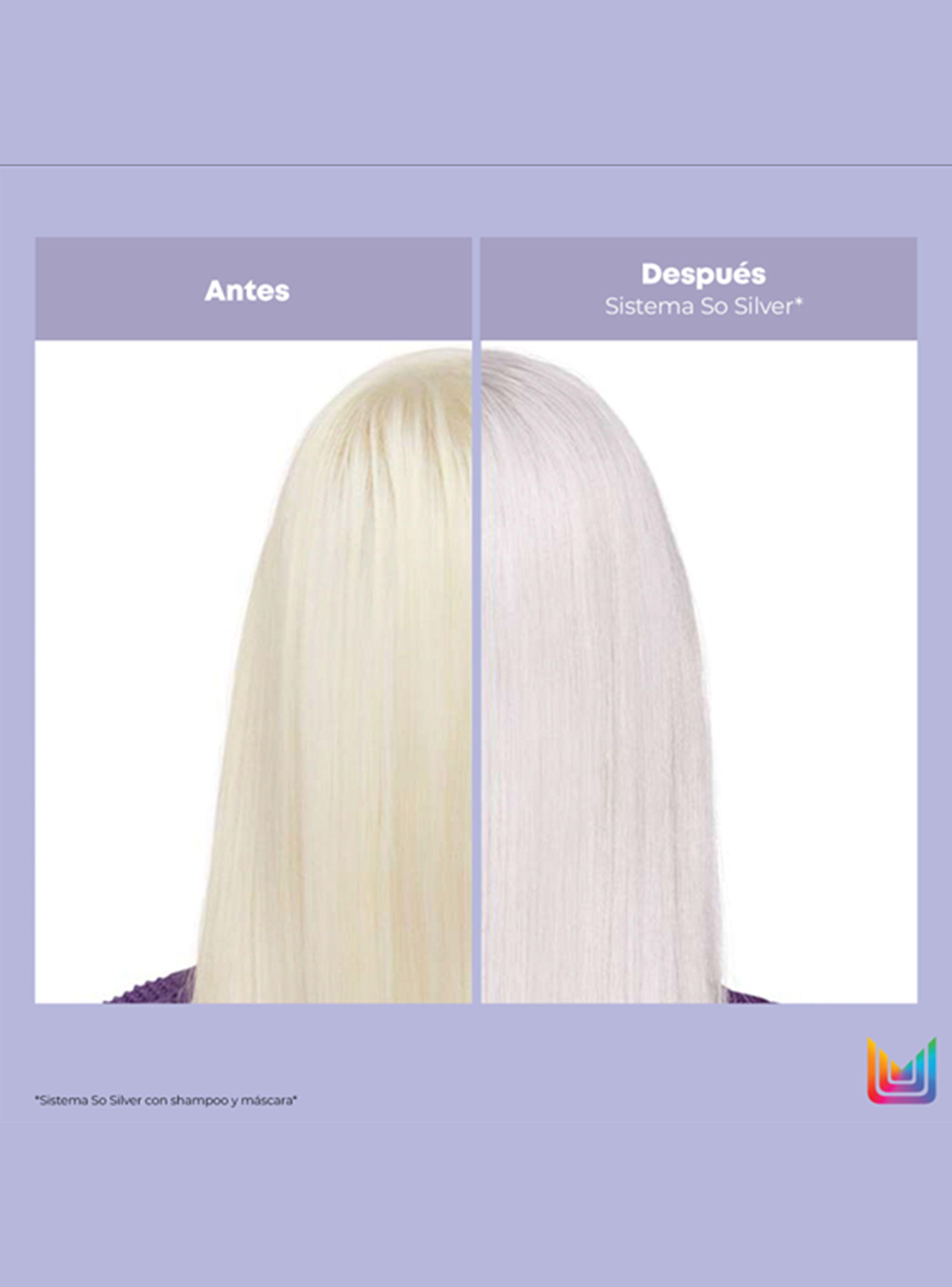 Shampoo Violeta Cabello Rubio y Gris 300 ml So Silver + Spray 20 Beneficios Miracle Creator 190 ml-3