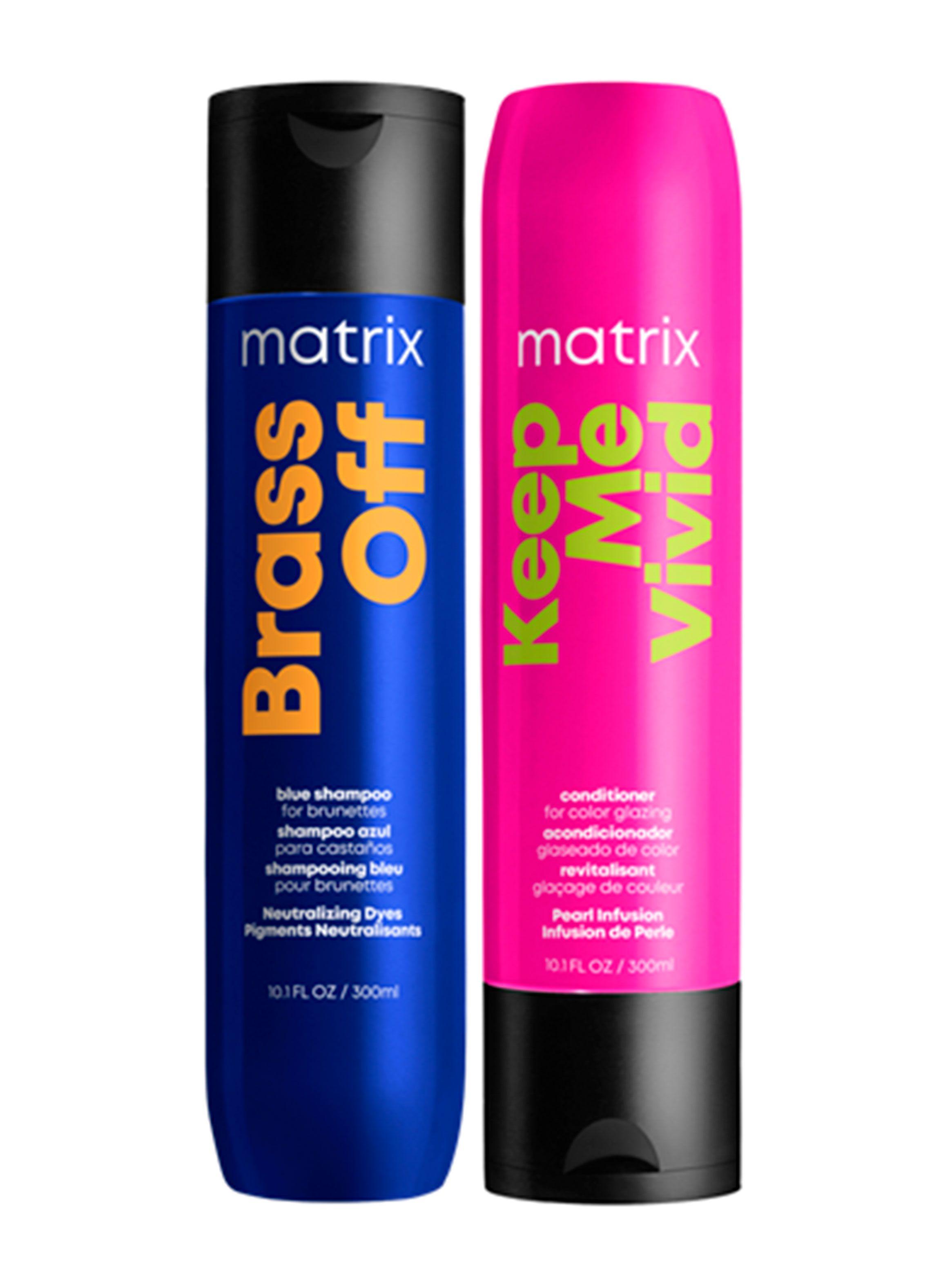 Set Shampoo Matizador Azul 300ml Brass Off + Acondicionador Protección Color 300ml Keep Me Vivid-0