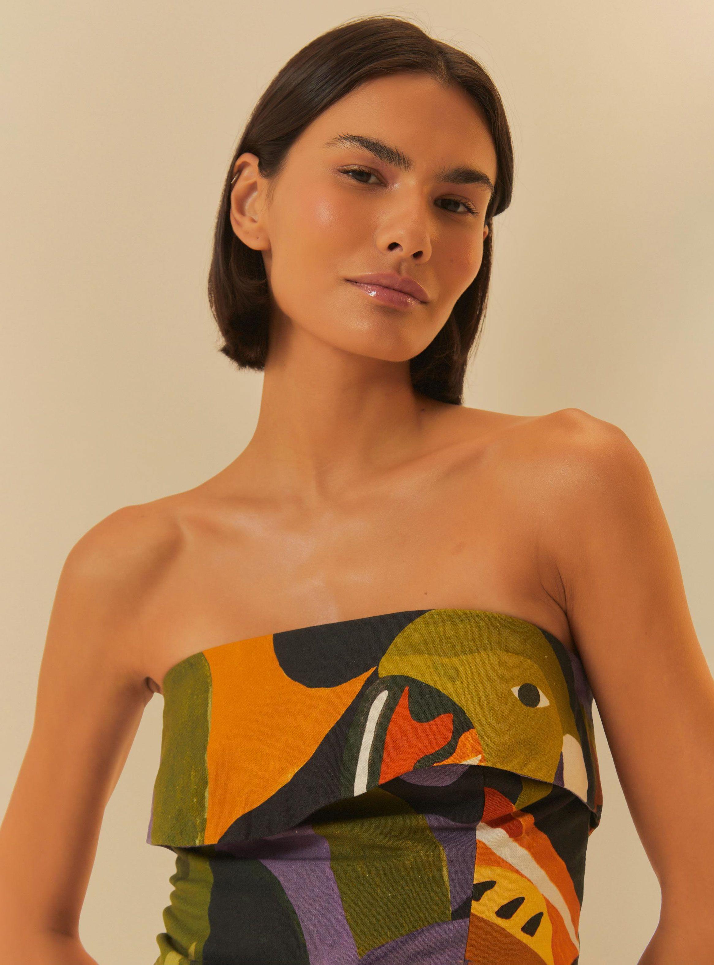 Top Strapless Diseño Tucán-0