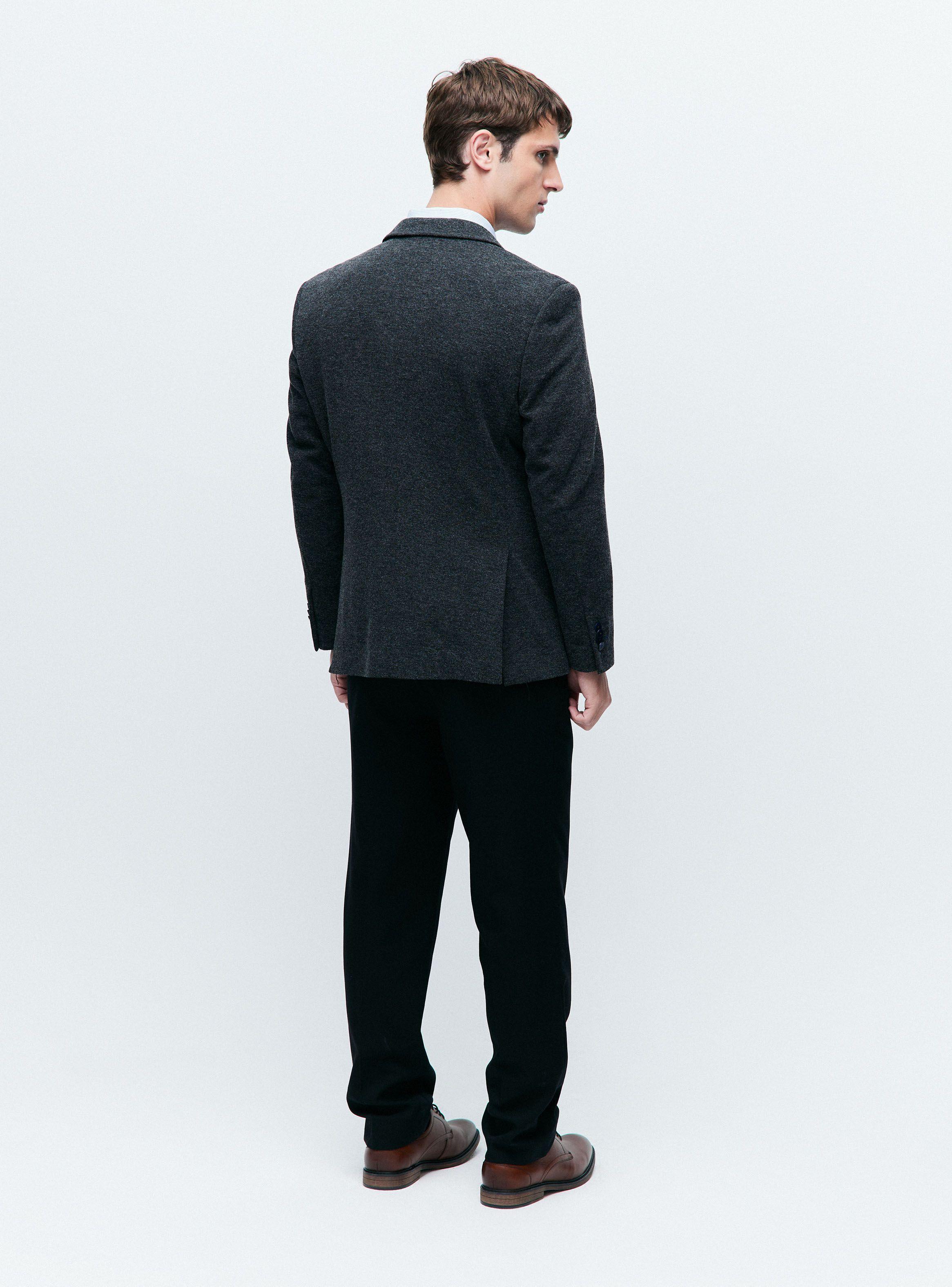 Vestón Recto Slim Fit Knit Texturado-5