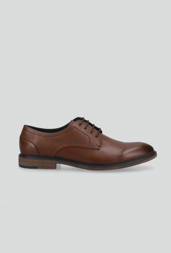Zapato Casual Cuero Derby Vestir Cordón Hombre-4