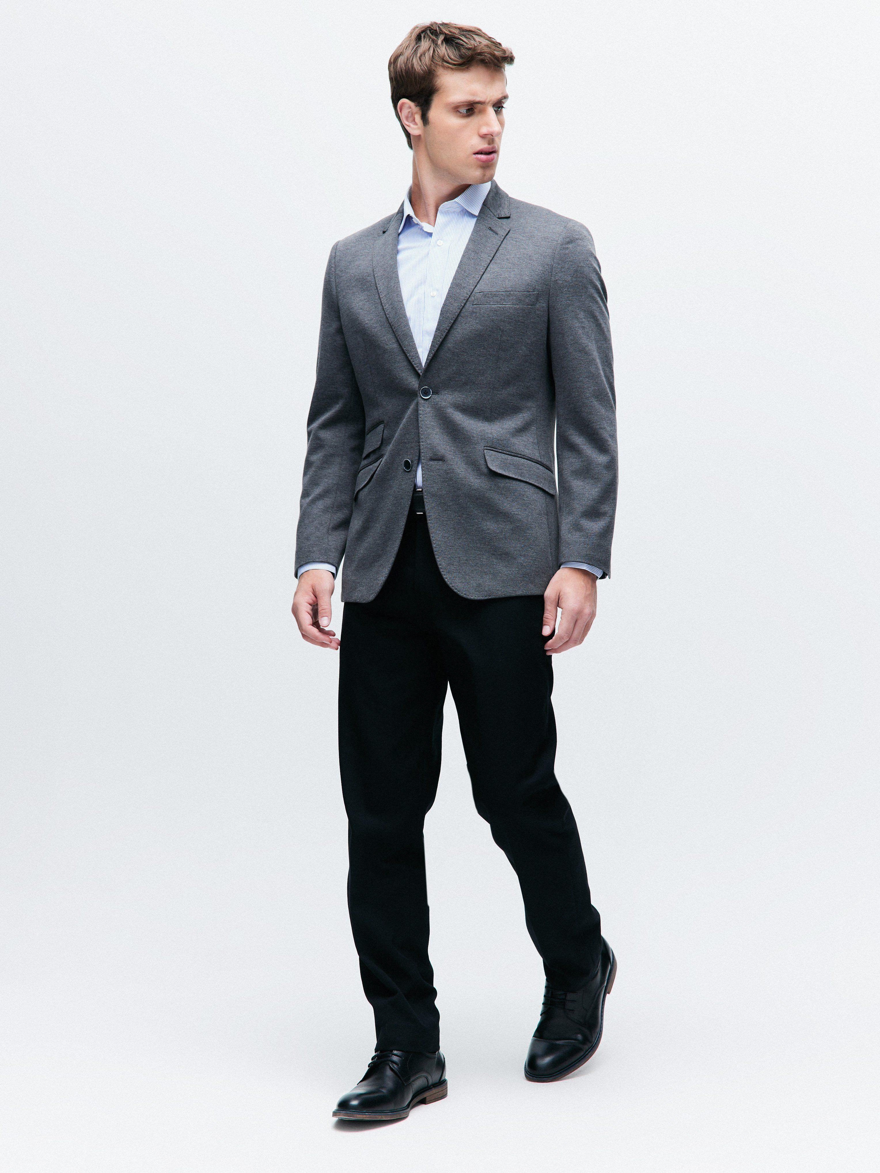 Vestón Tela Knit Texturado Slim Fit Doble Tapa-4