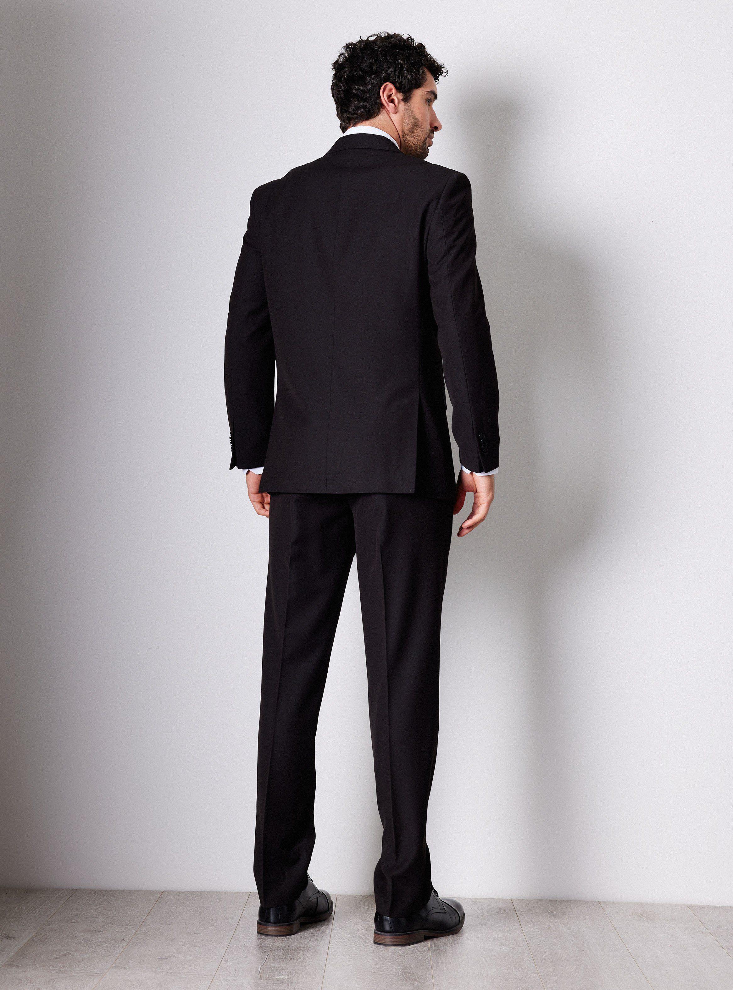 Traje Recto Lana Poliéster Liso Regular Fit-5