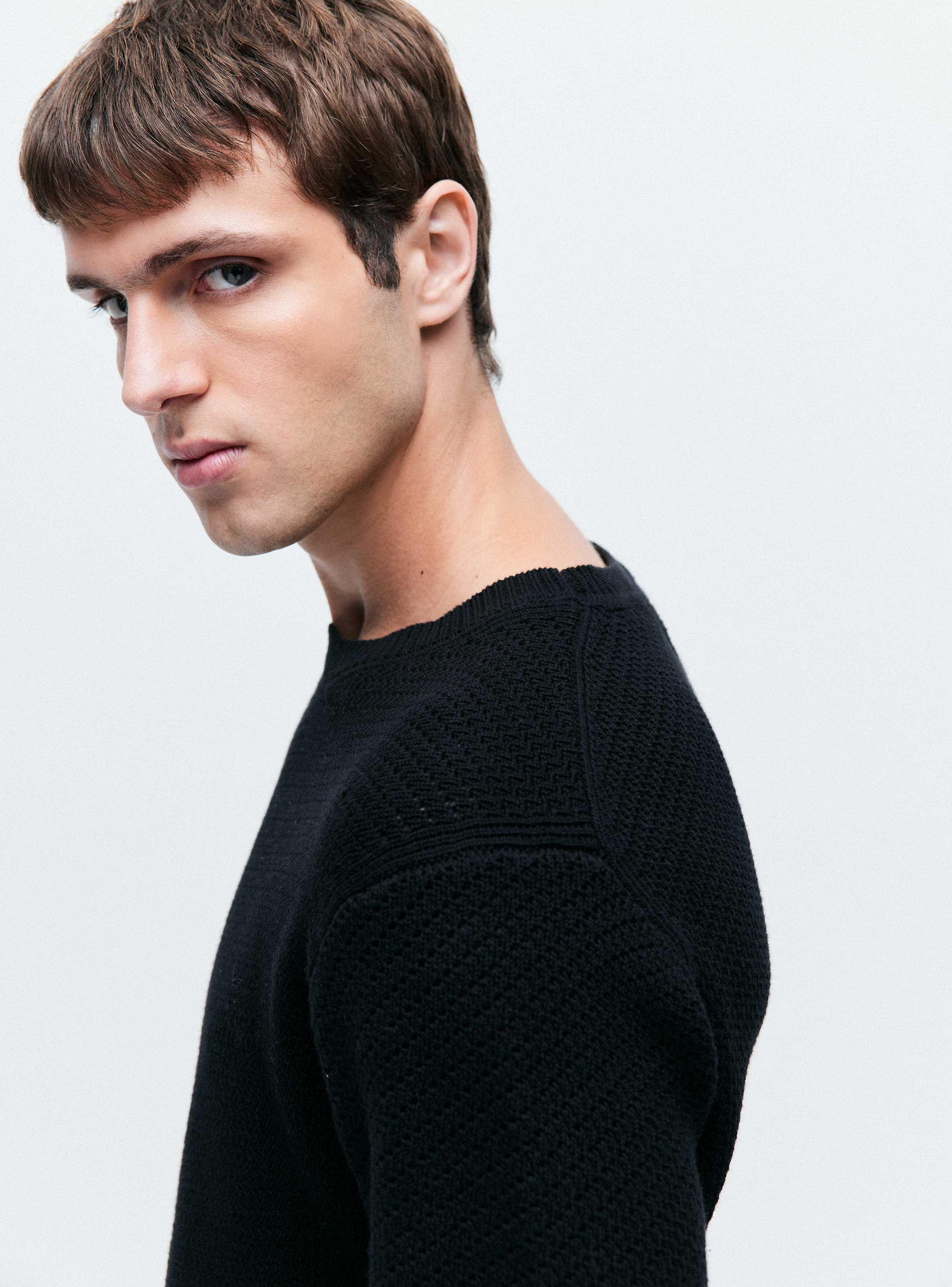 Sweater R-Neck tejido Texturado-3