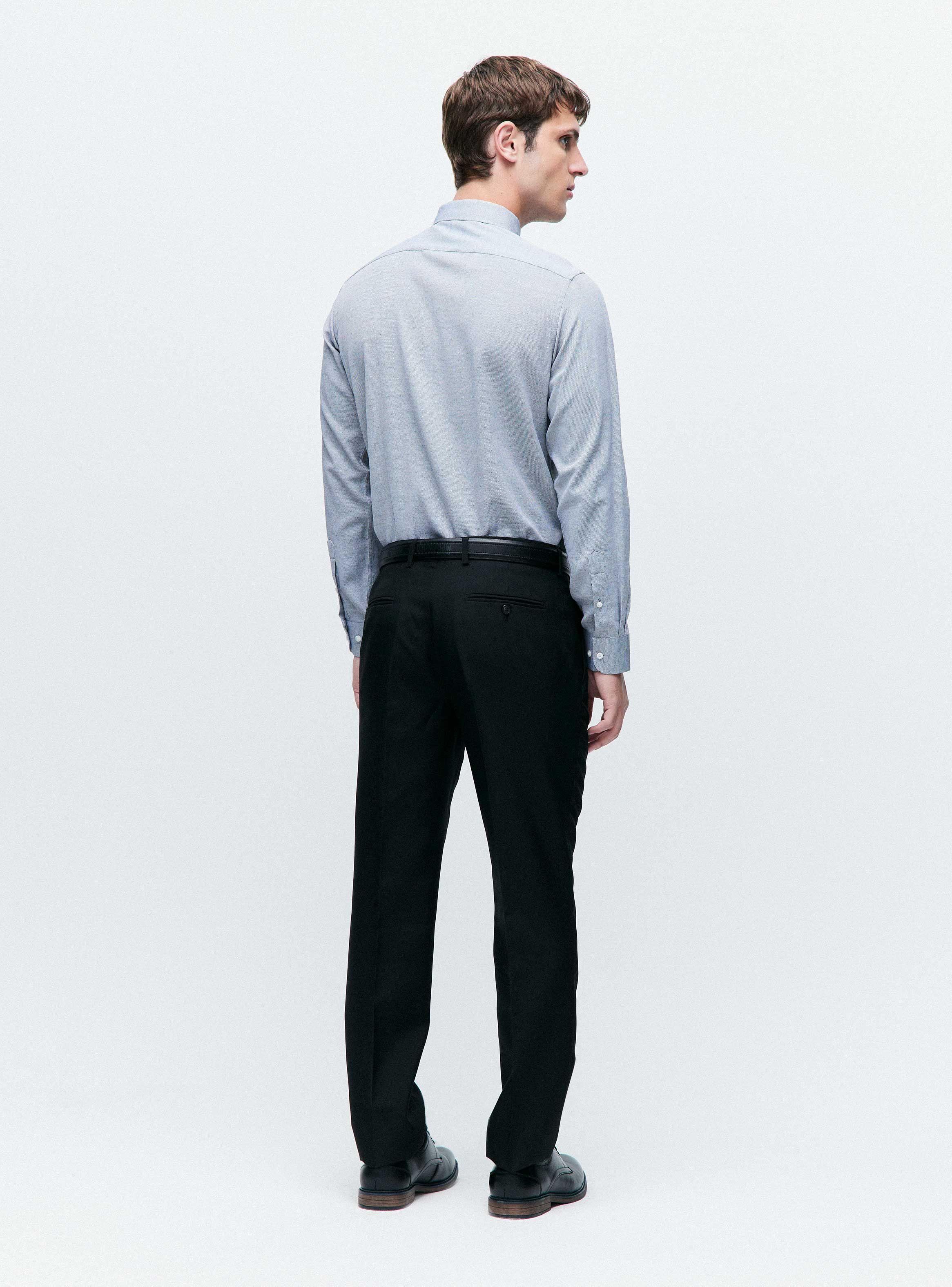 Camisa Slim Fit en Texturas de Color-5