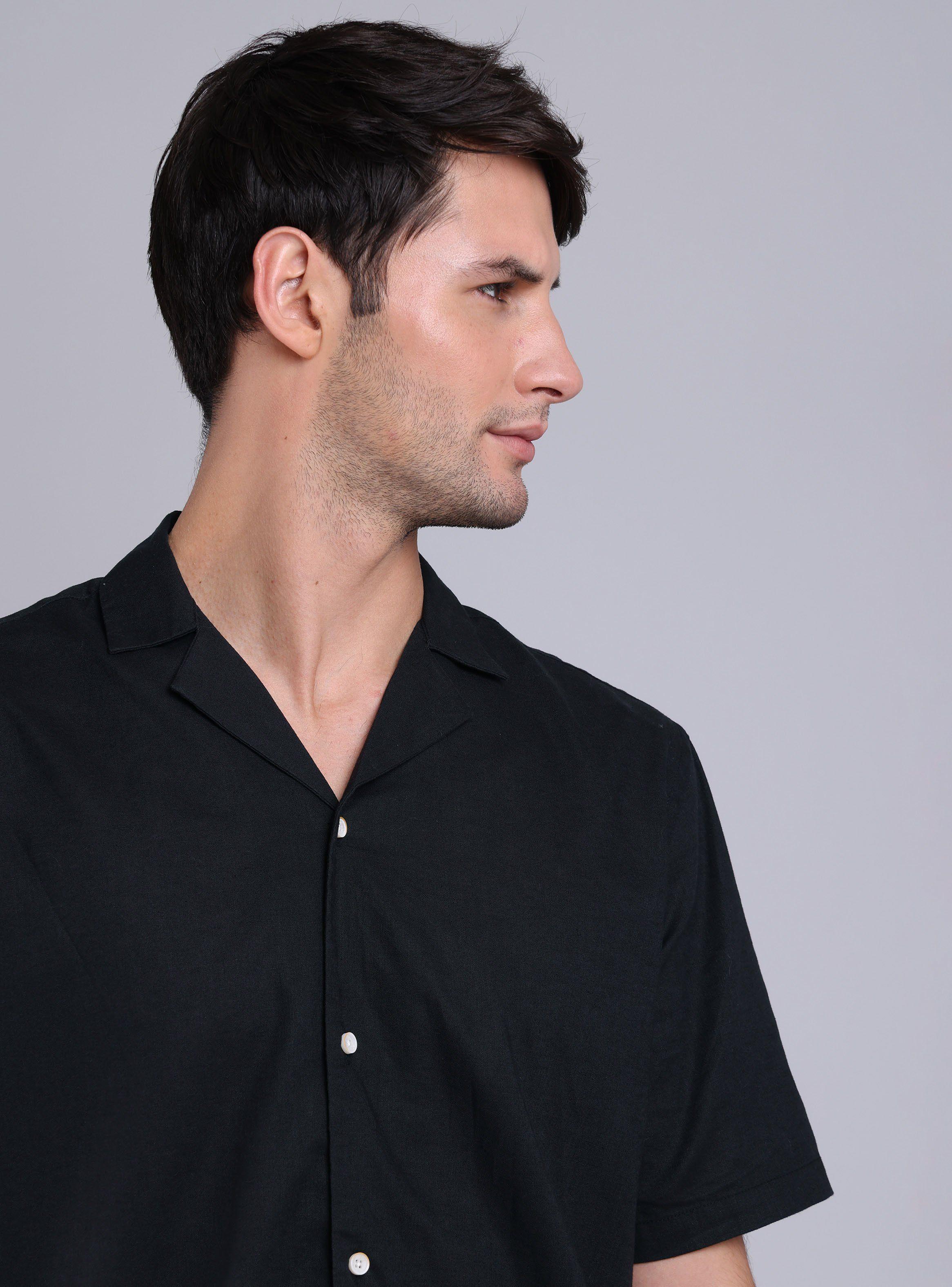 Camisa de Lino Color Cuello Solapa-2
