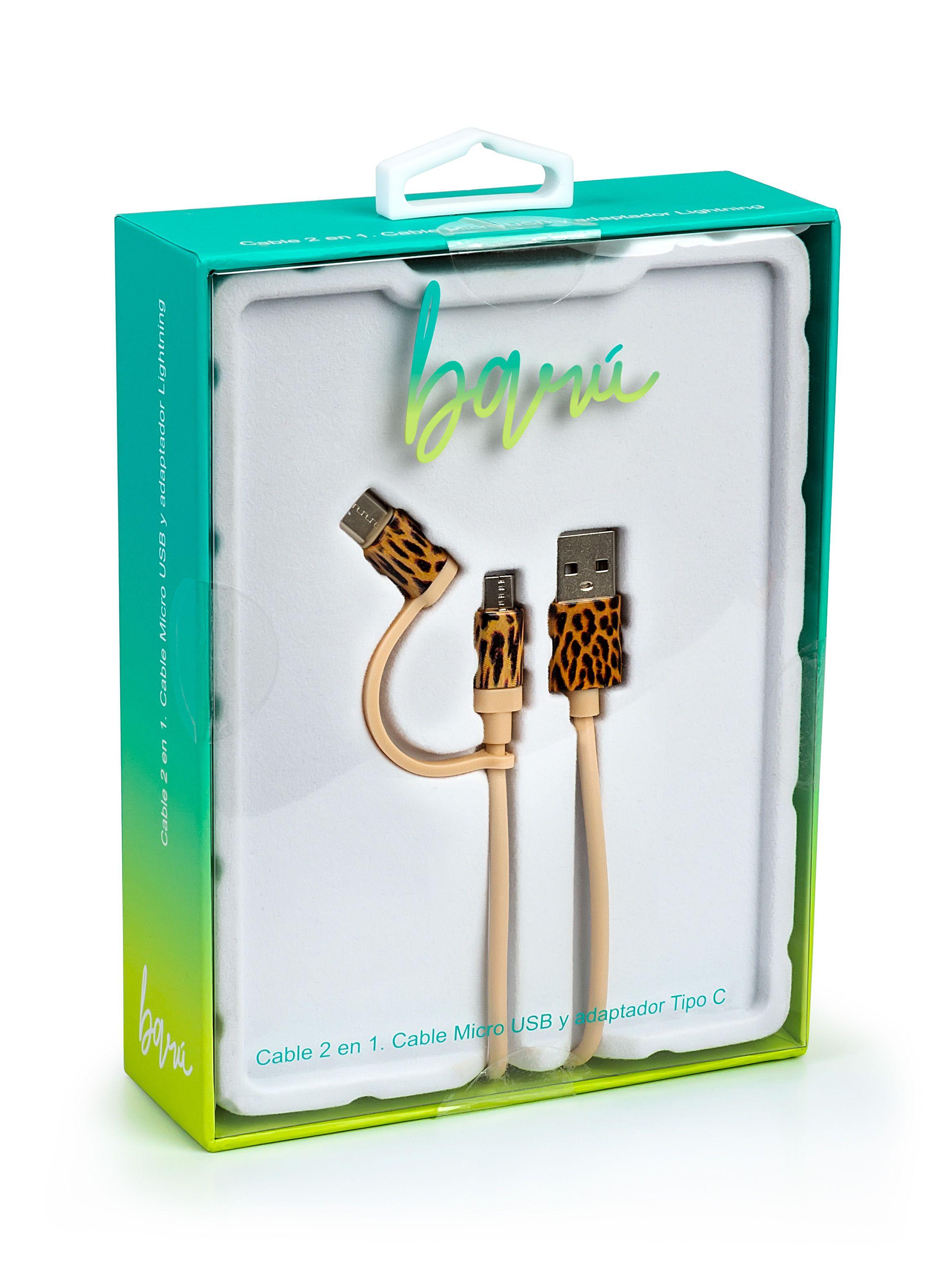 Cable Baru 2 en 1 Micro USB - Tipo C Amarillo-0