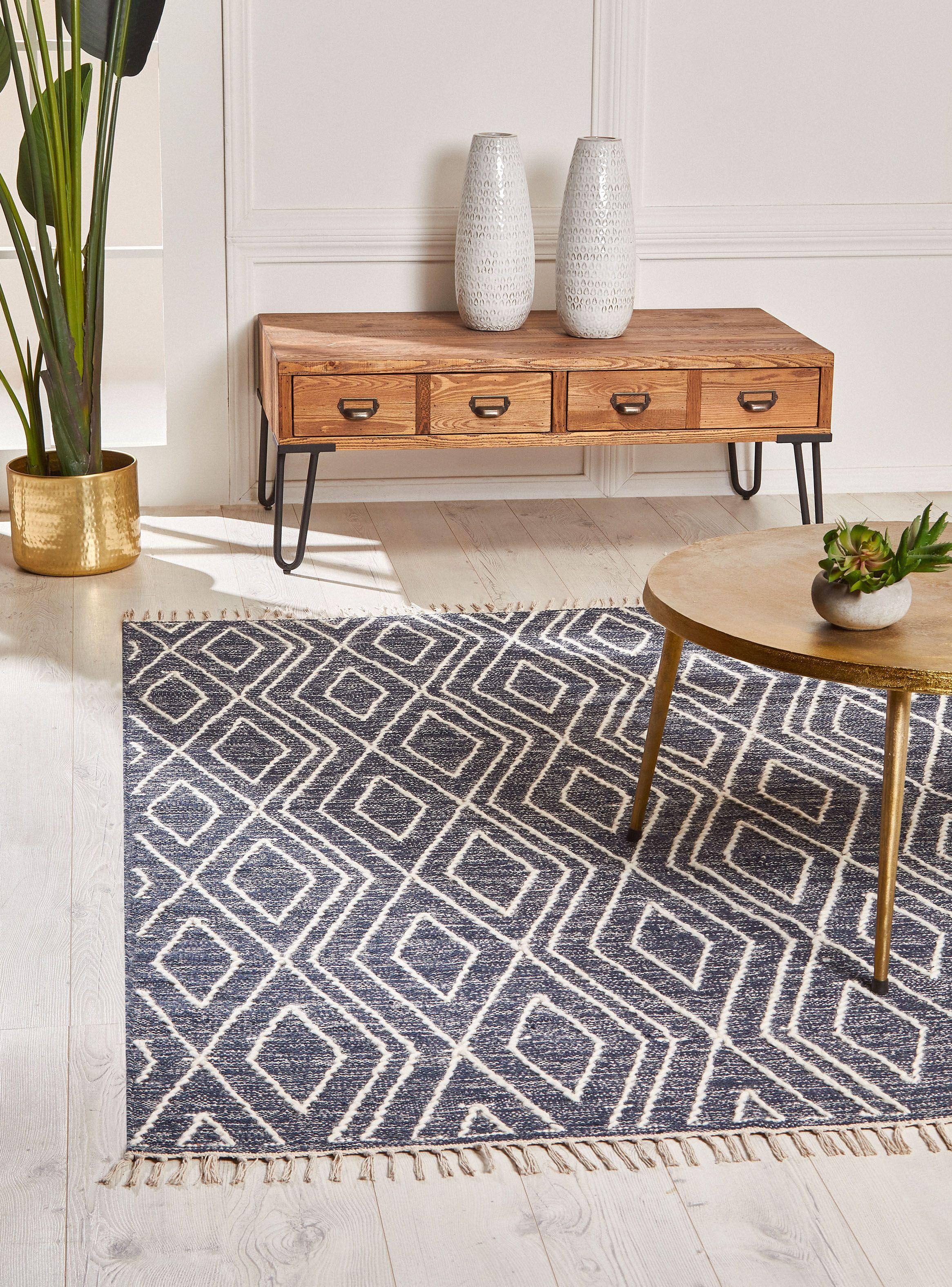 Alfombra Geo 140x200 cm Navy D3-1