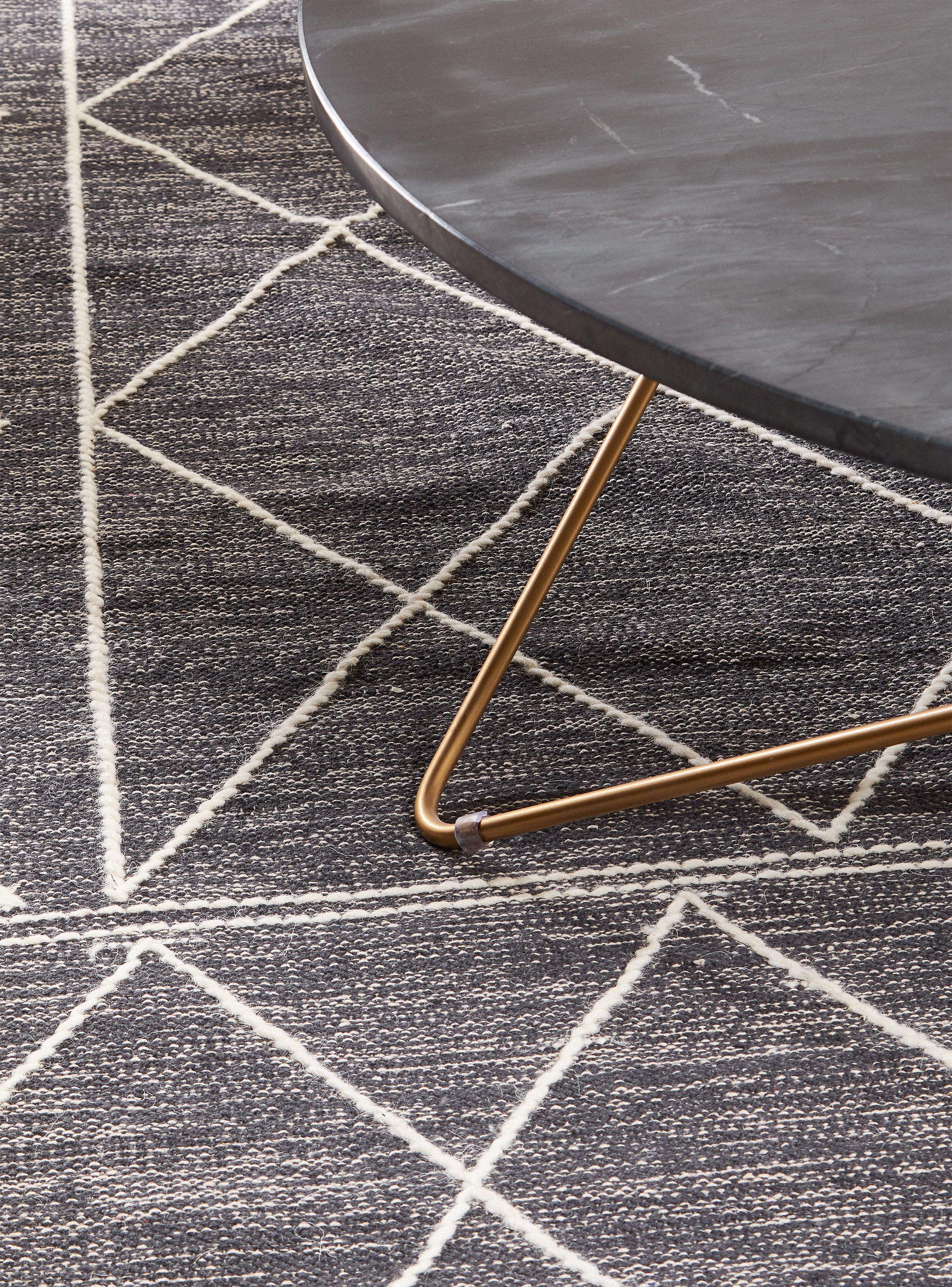 Alfombra 140 x 200 cm Woven Geo Anthracite D4-2