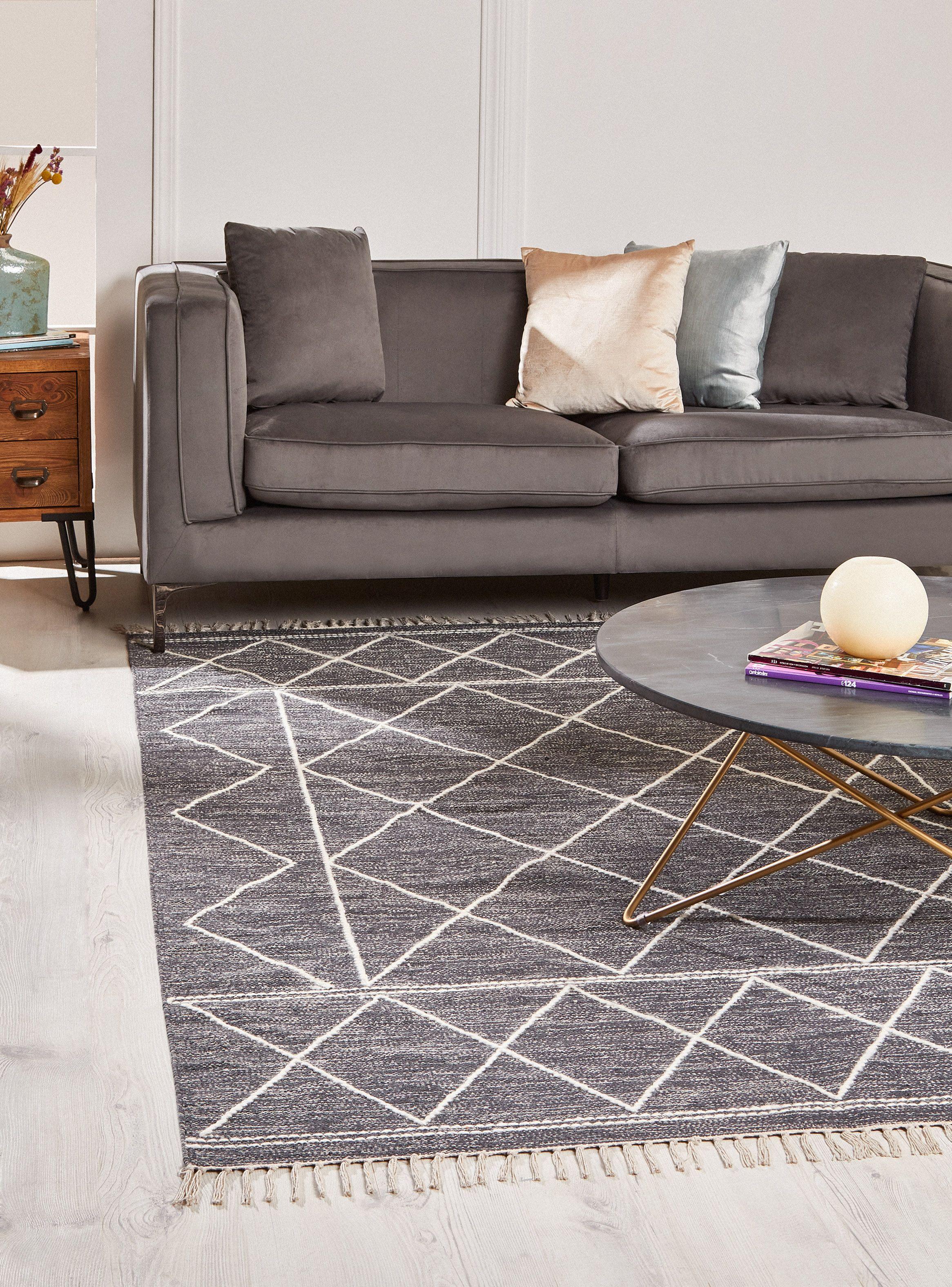 Alfombra 160 x 230 cm Woven Geo Anthracite D4-1