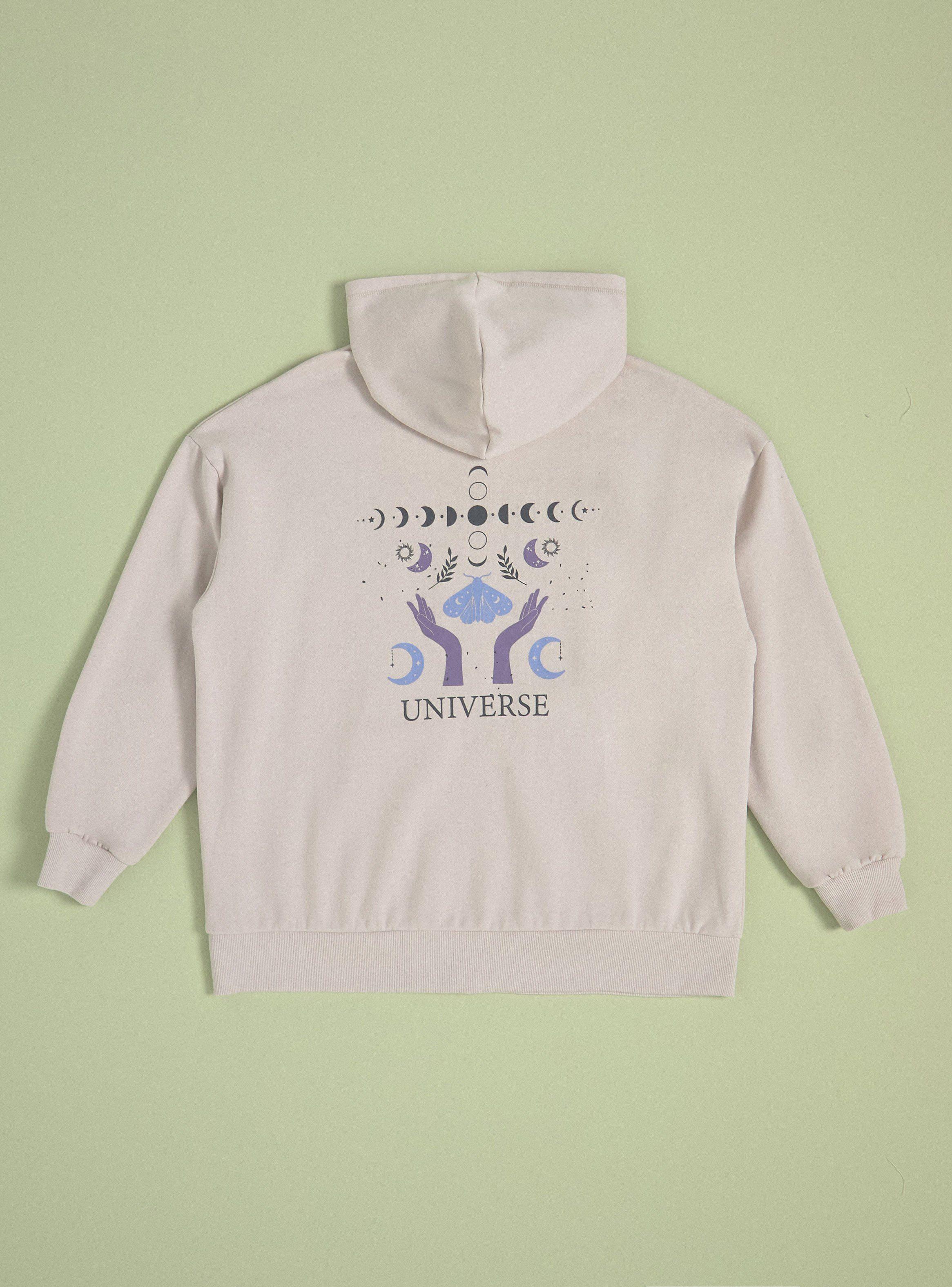 Polera Hoodie con Cierre y Focal Print-3