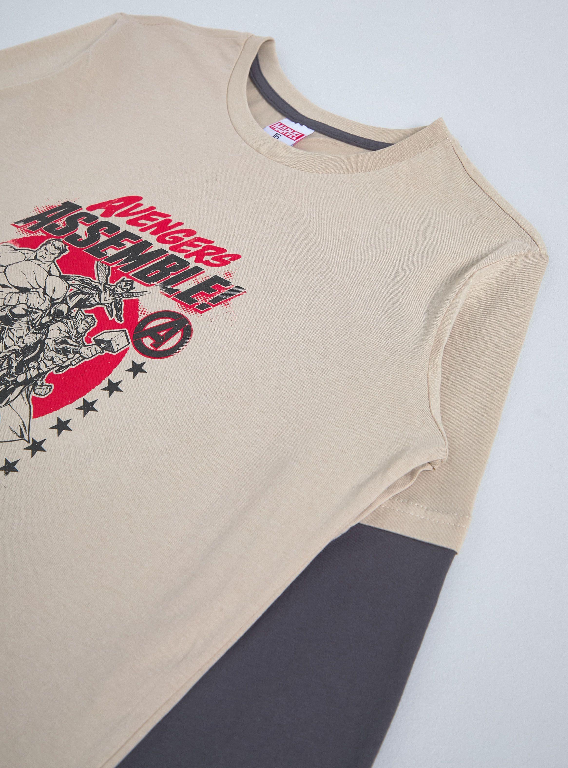 Polera con Mangas en Contraste y Focal Print-2