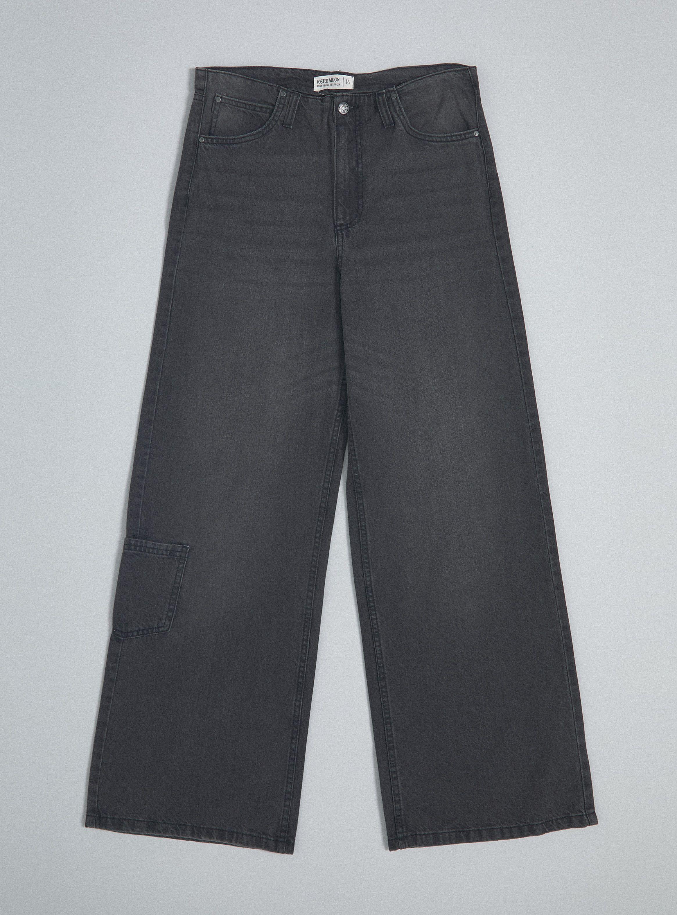Jeans con Bolsillo Cargo Estilo Wide Leg-2