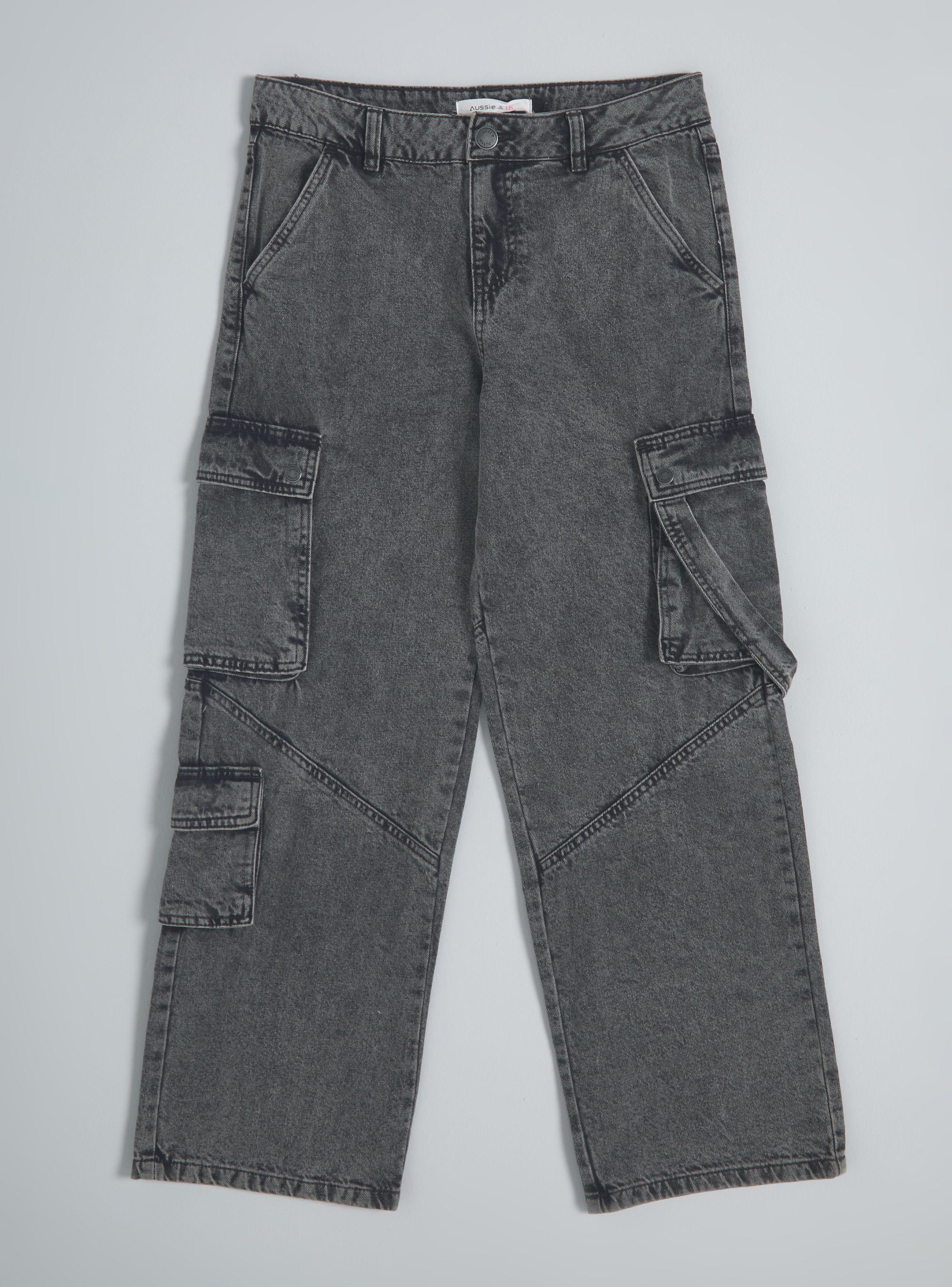 Jeans Bolsillo Cargo con Lavado-2