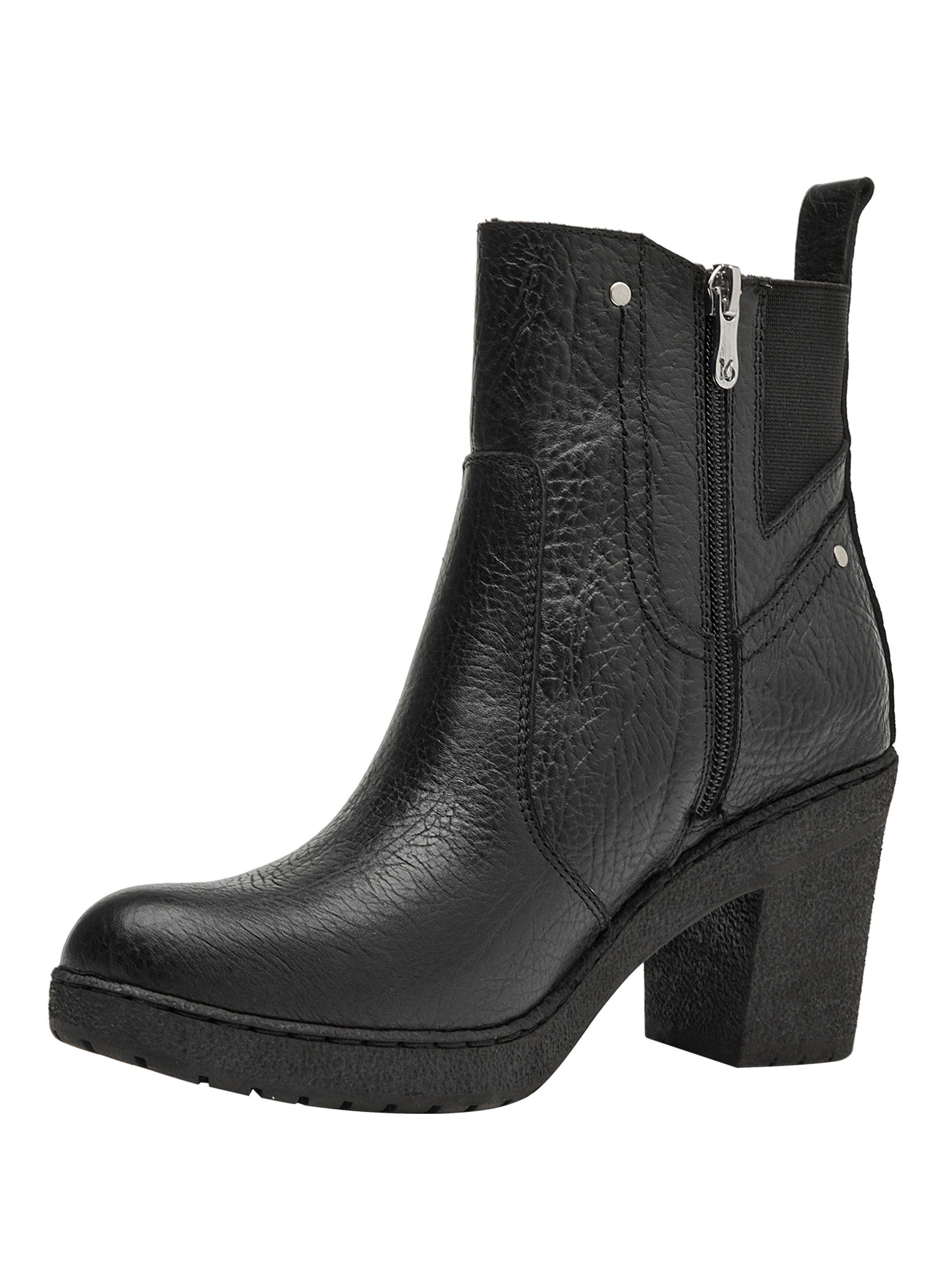 Botín L034 Taco Cuadrado Cuero Mujer-3