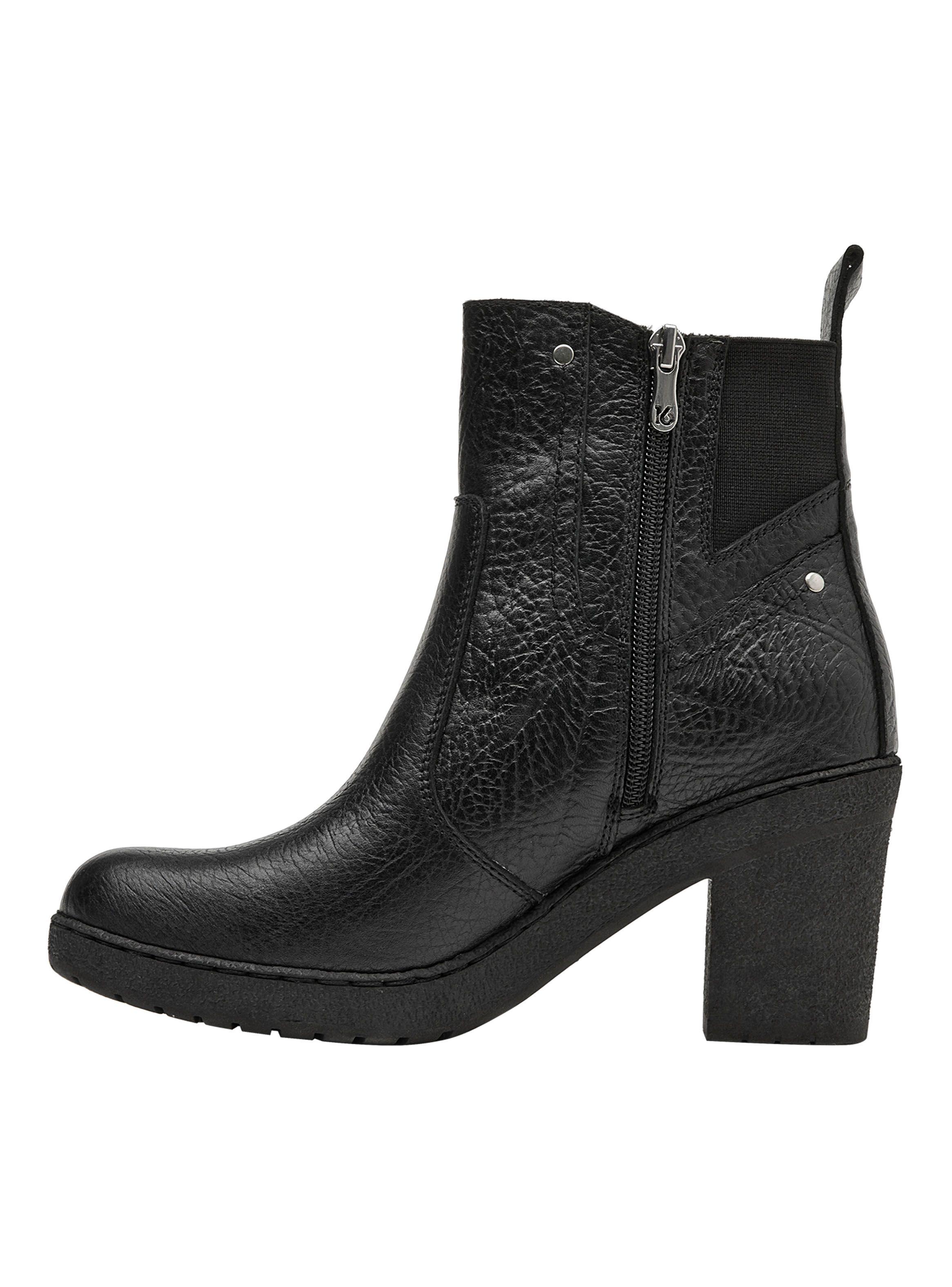 Botín L034 Taco Cuadrado Cuero Mujer-2
