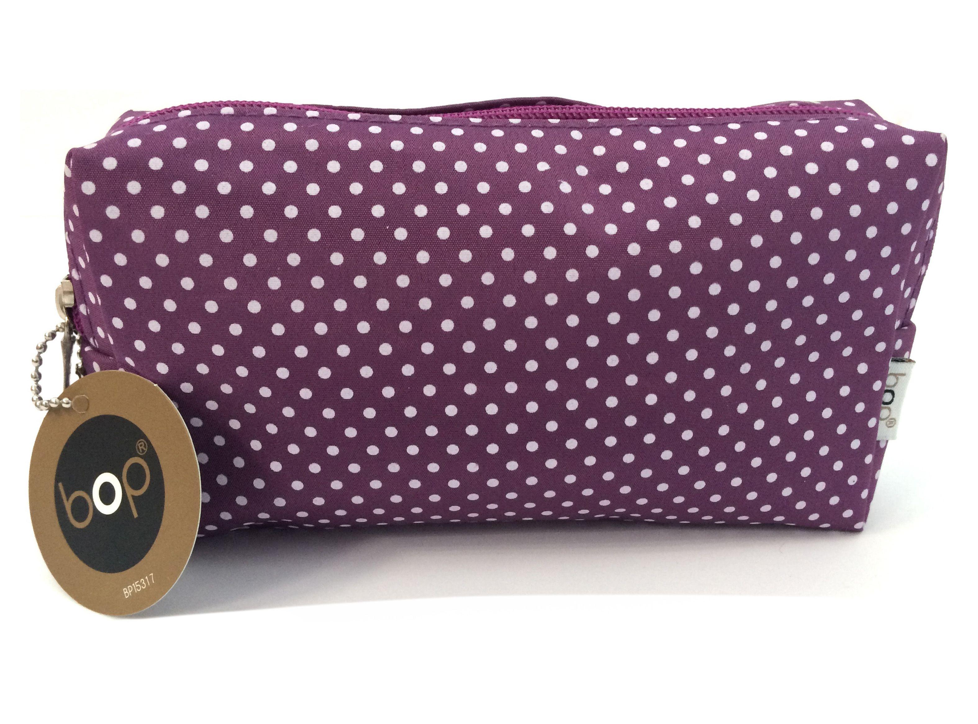 Cosmetiquero BOP Maquillaje Chico Morado con Puntos Blancos-0