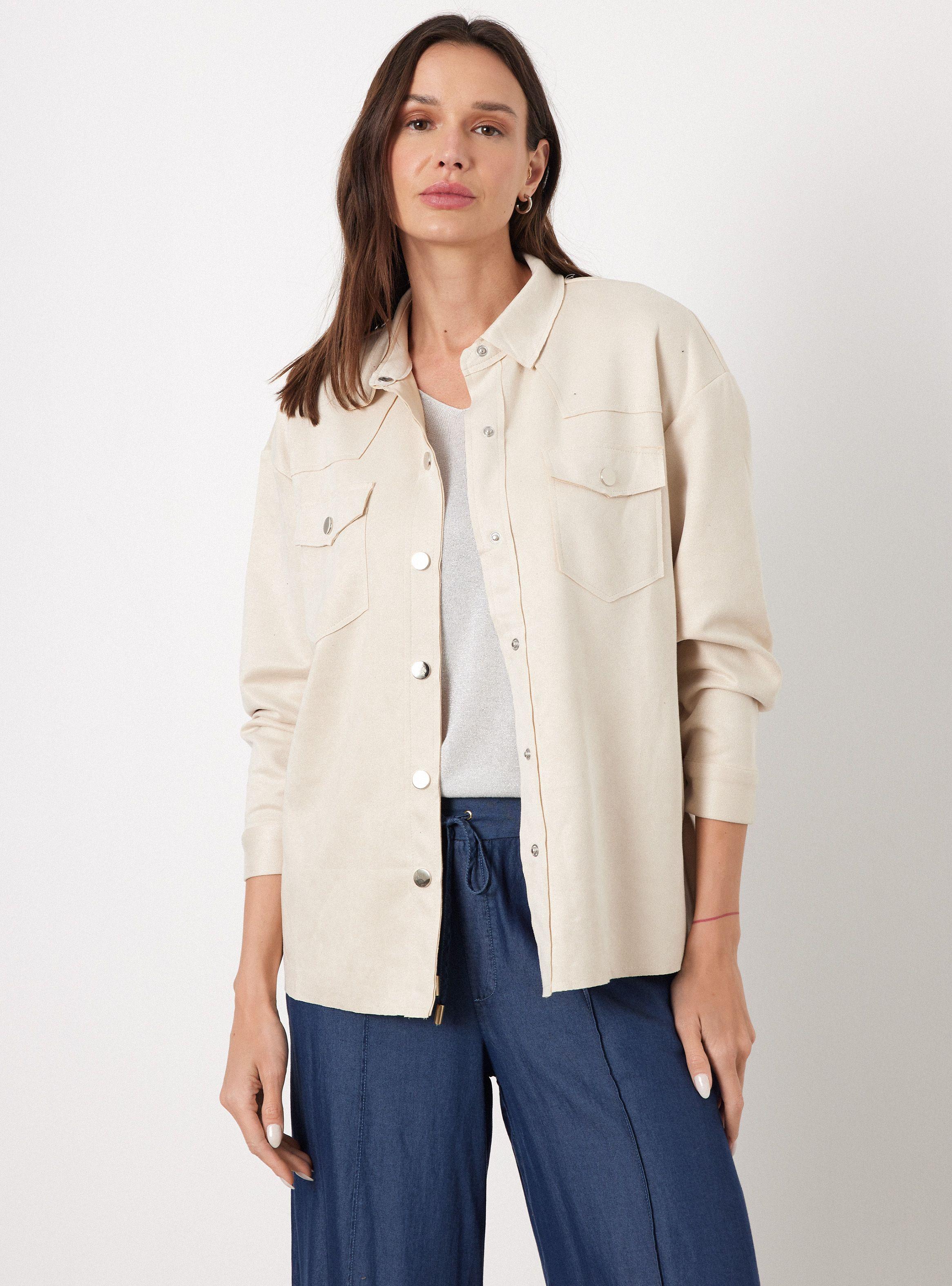 Chaqueta Sobre Camisa Tipo Gamuza-0