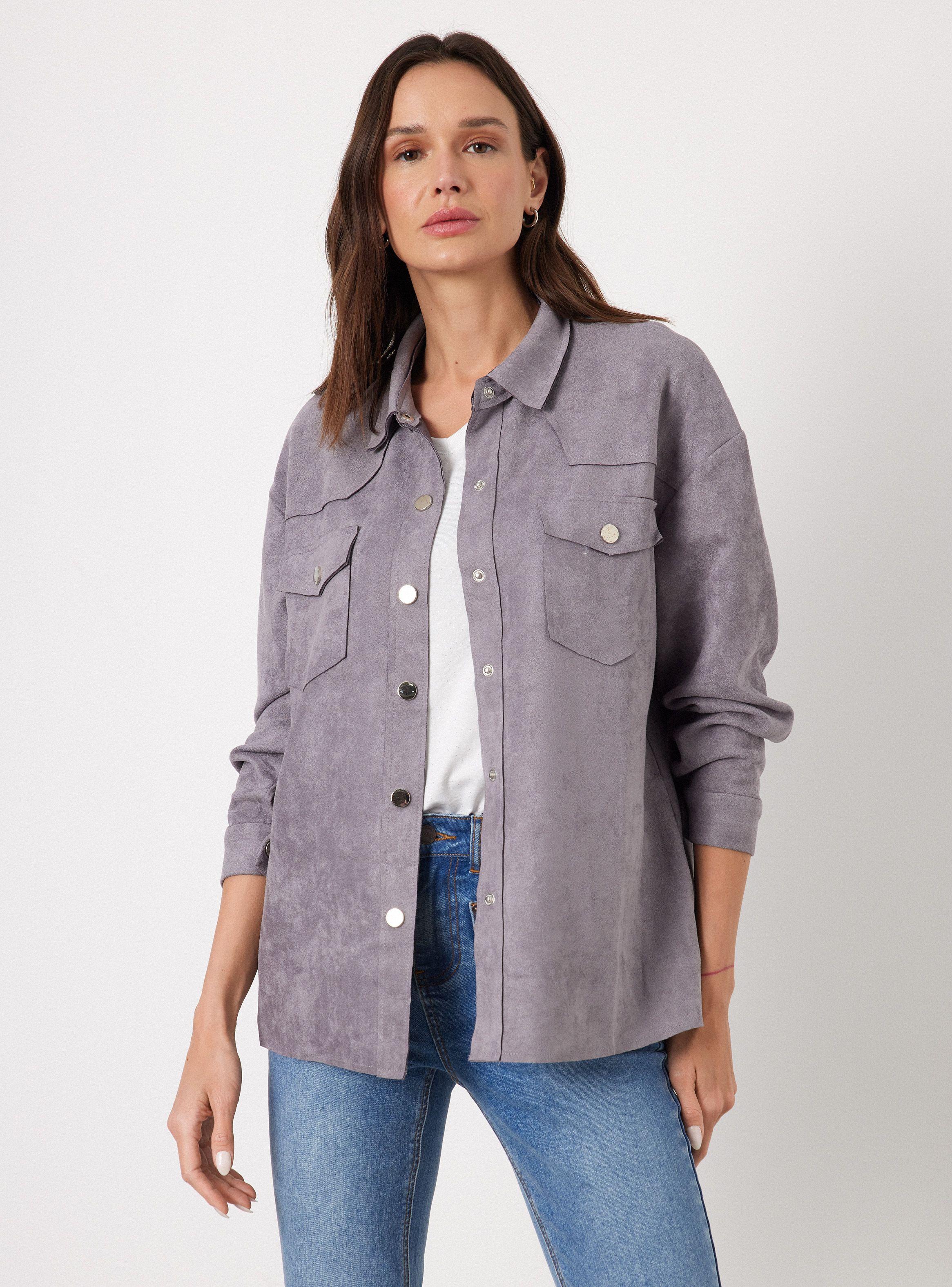 Chaqueta Sobre Camisa Tipo Gamuza-0