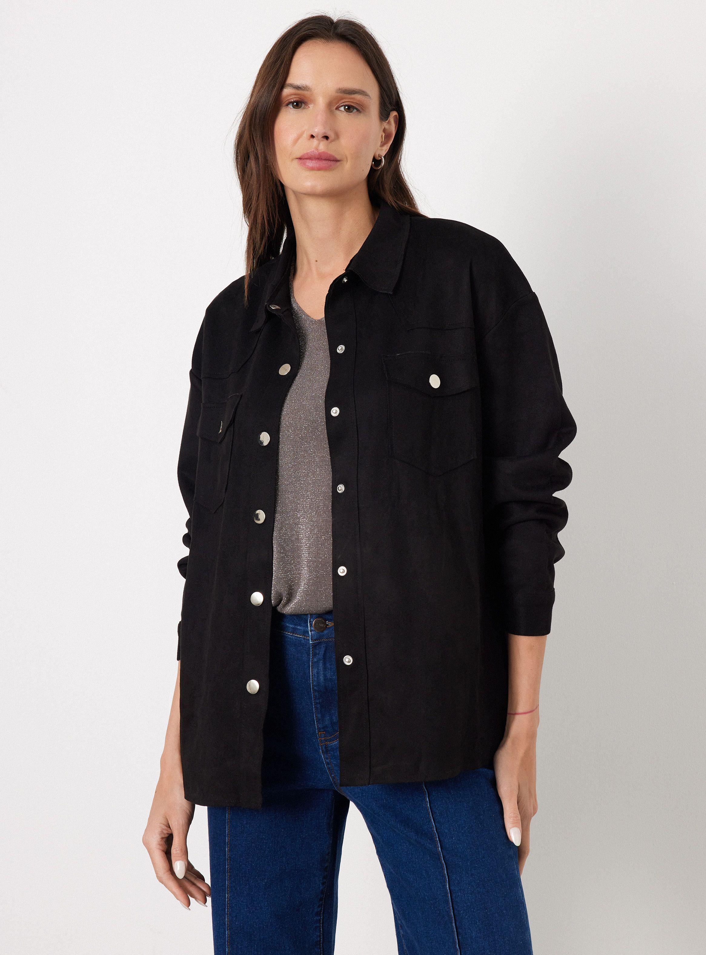 Chaqueta Sobre Camisa Tipo Gamuza-0