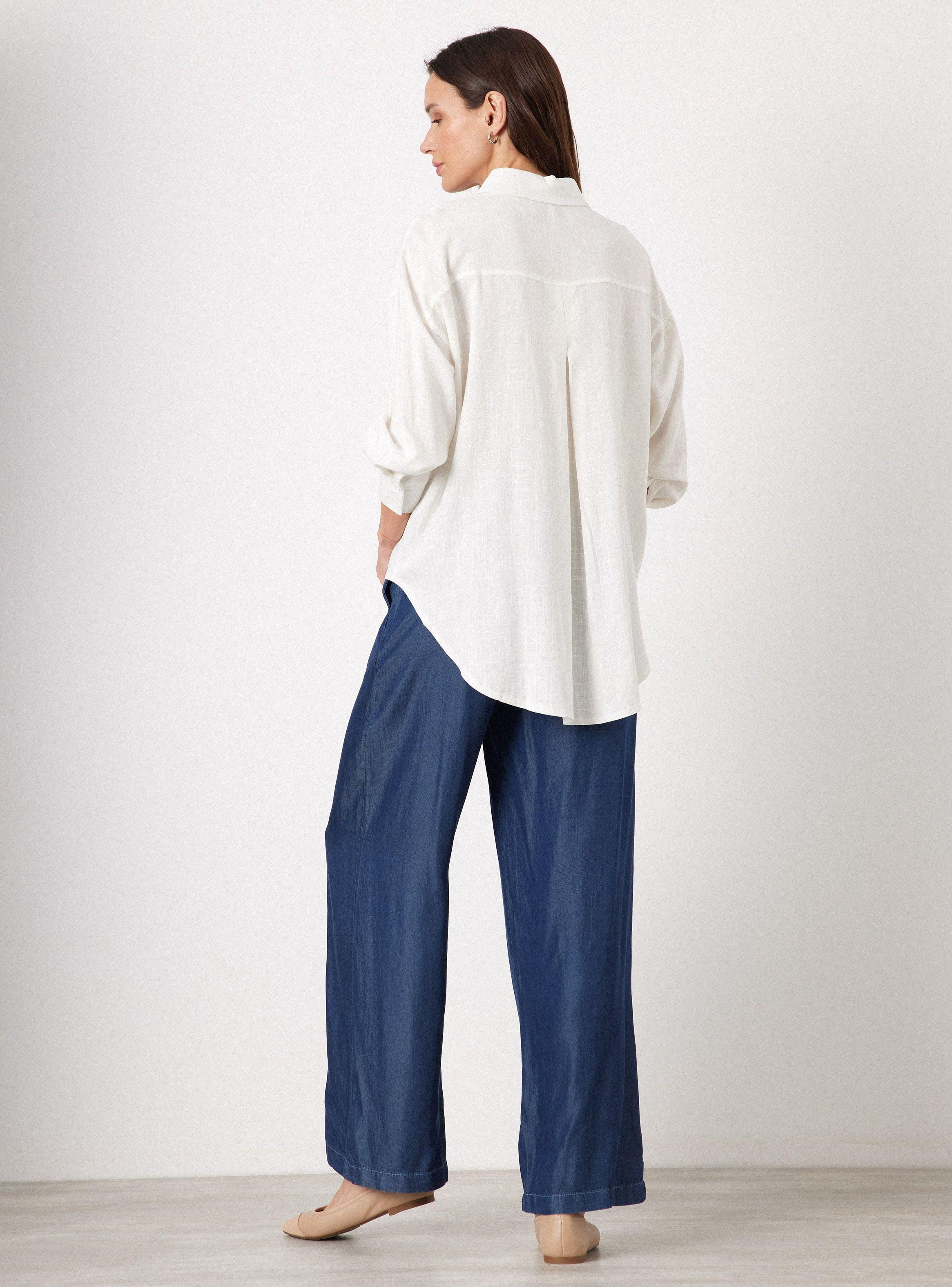 Blusa de Lino Manga Larga-5