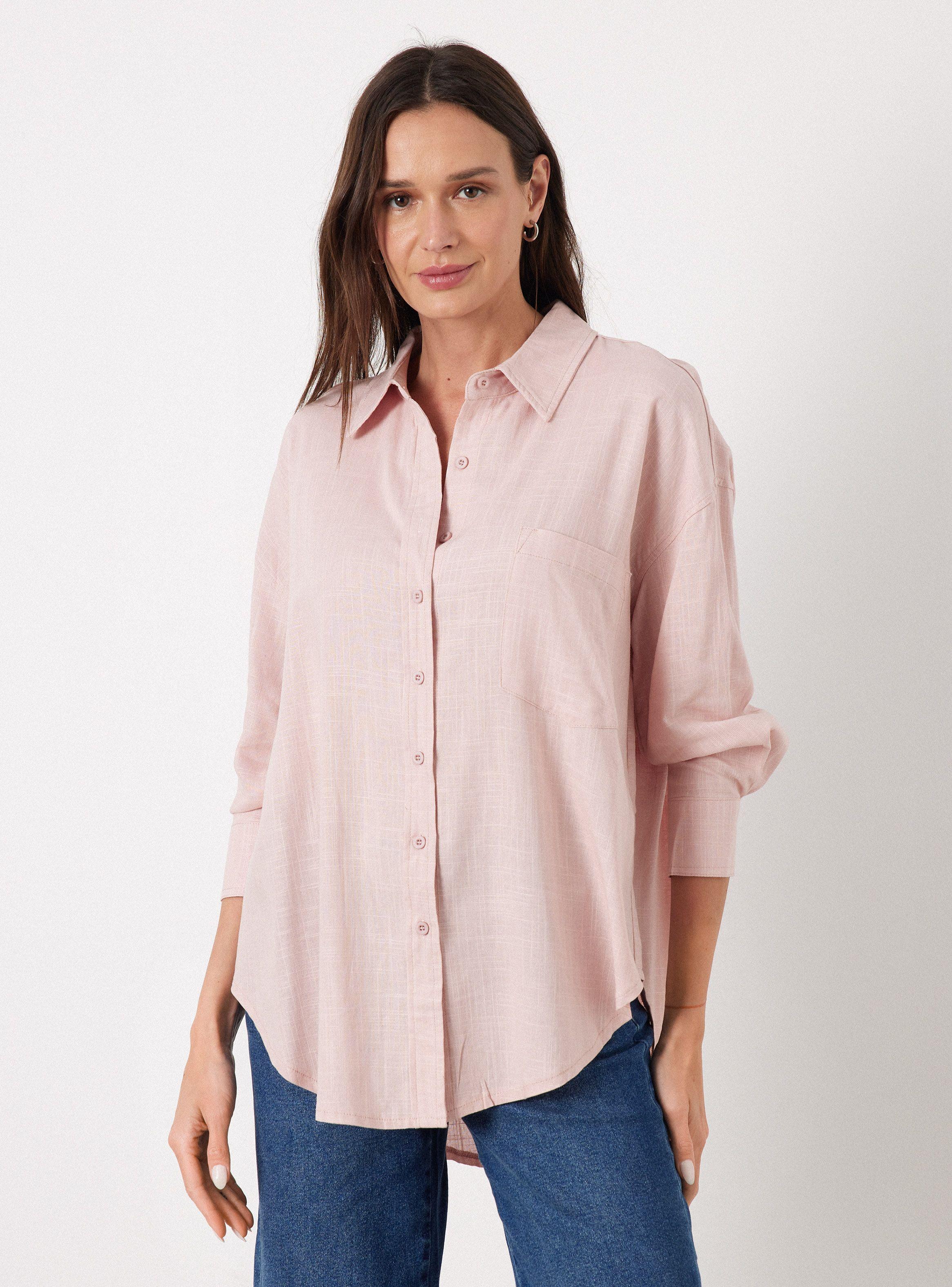 Blusa de Lino Manga Larga-0