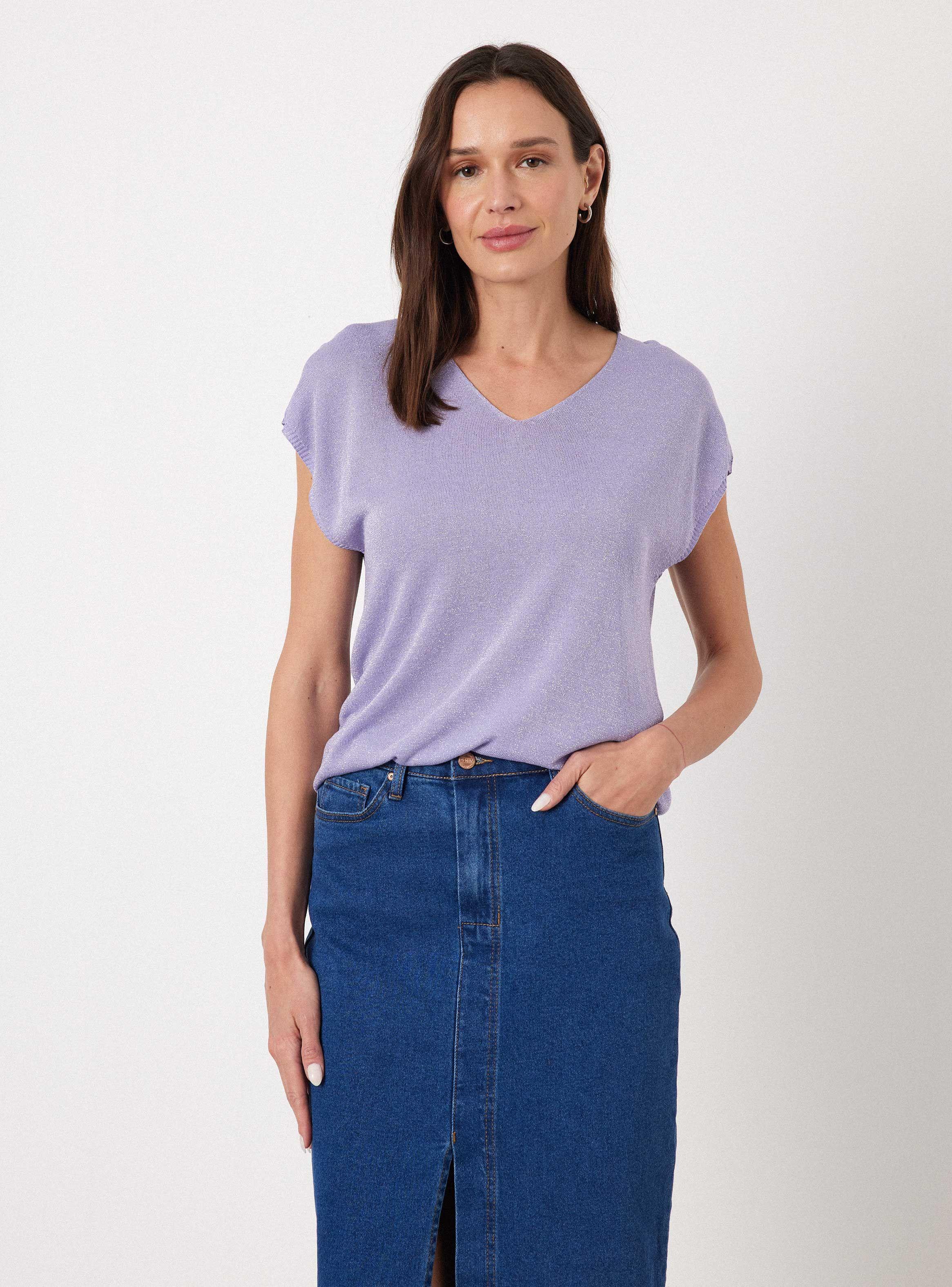 Polera Suelta con Brillo de Lurex-0