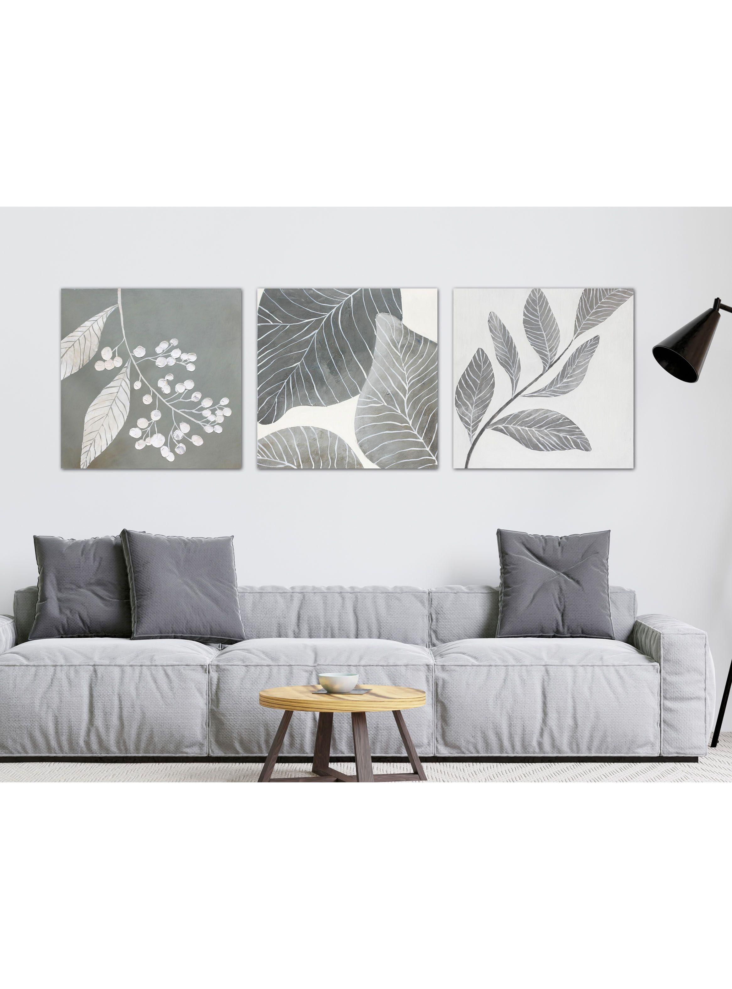 Cuadro Oleo Triptico Plantas 40x120 cm-2