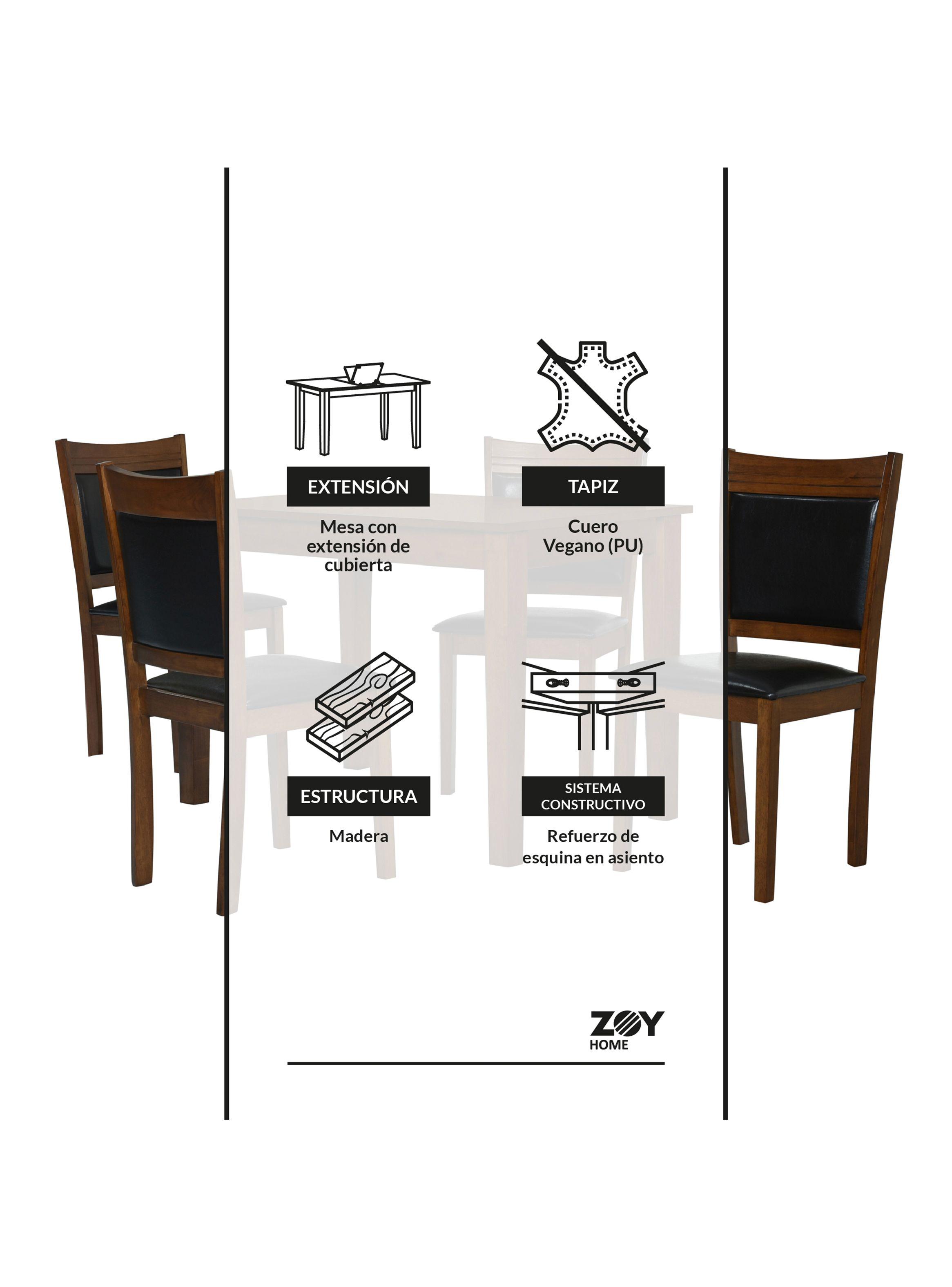 Juego de Comedor Andros 4 Sillas-4