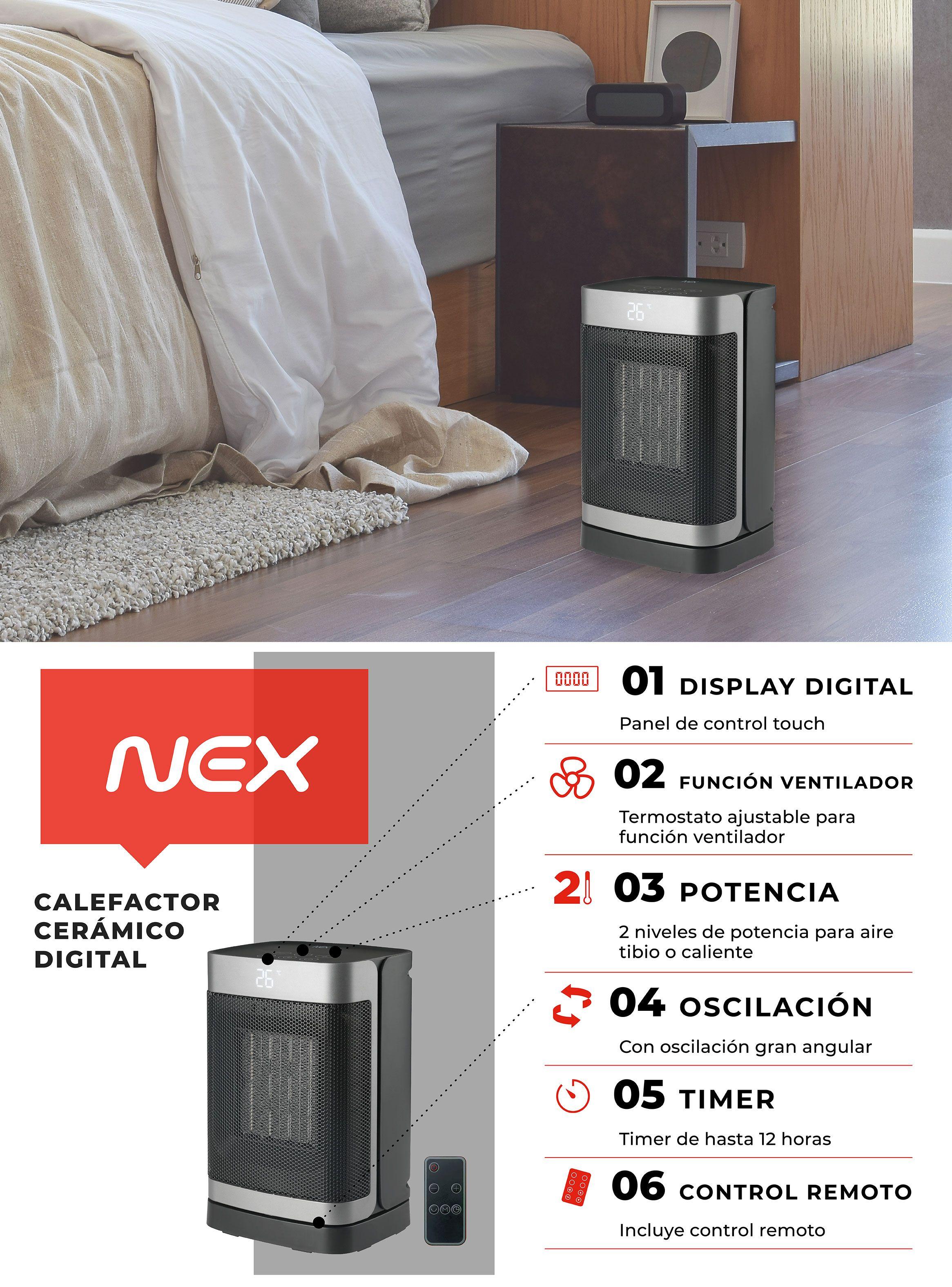 Calefactor Cerámico Digital 1400W CFHDIGS-4