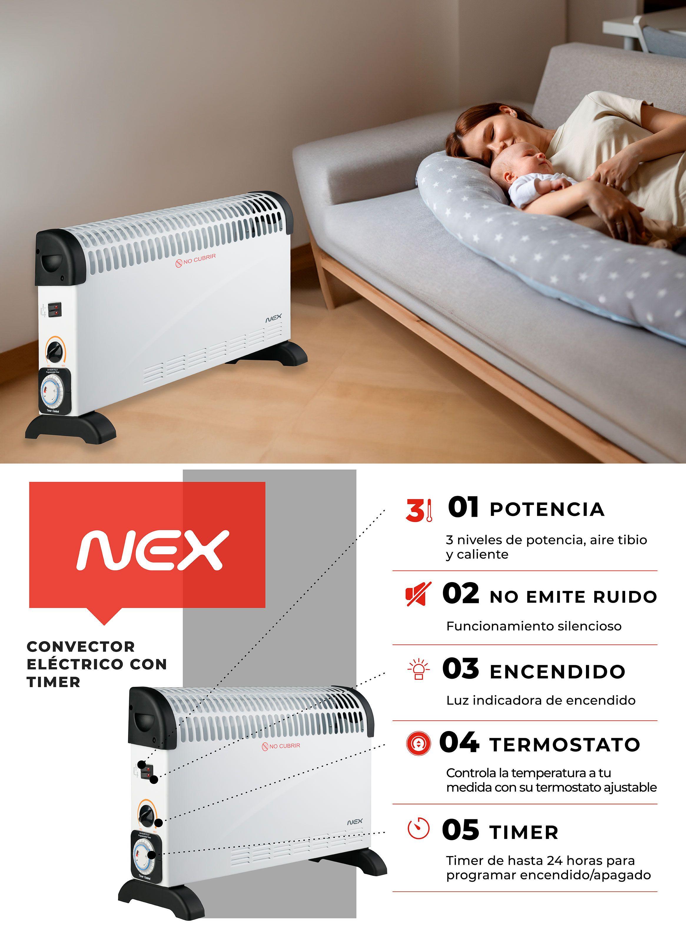 Convector Eléctrico con Timer 1800W EC2000T-5