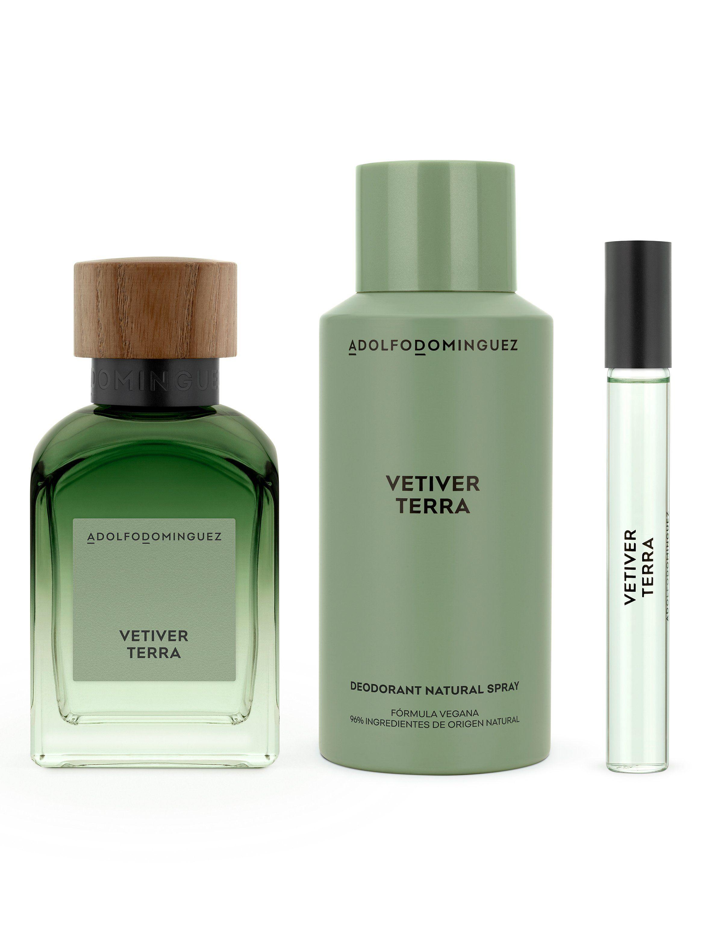 Set Perfume Vetiver Terra EDP Hombre 120ml + Desodorante 150ml + Megaspritzer 10ml-1