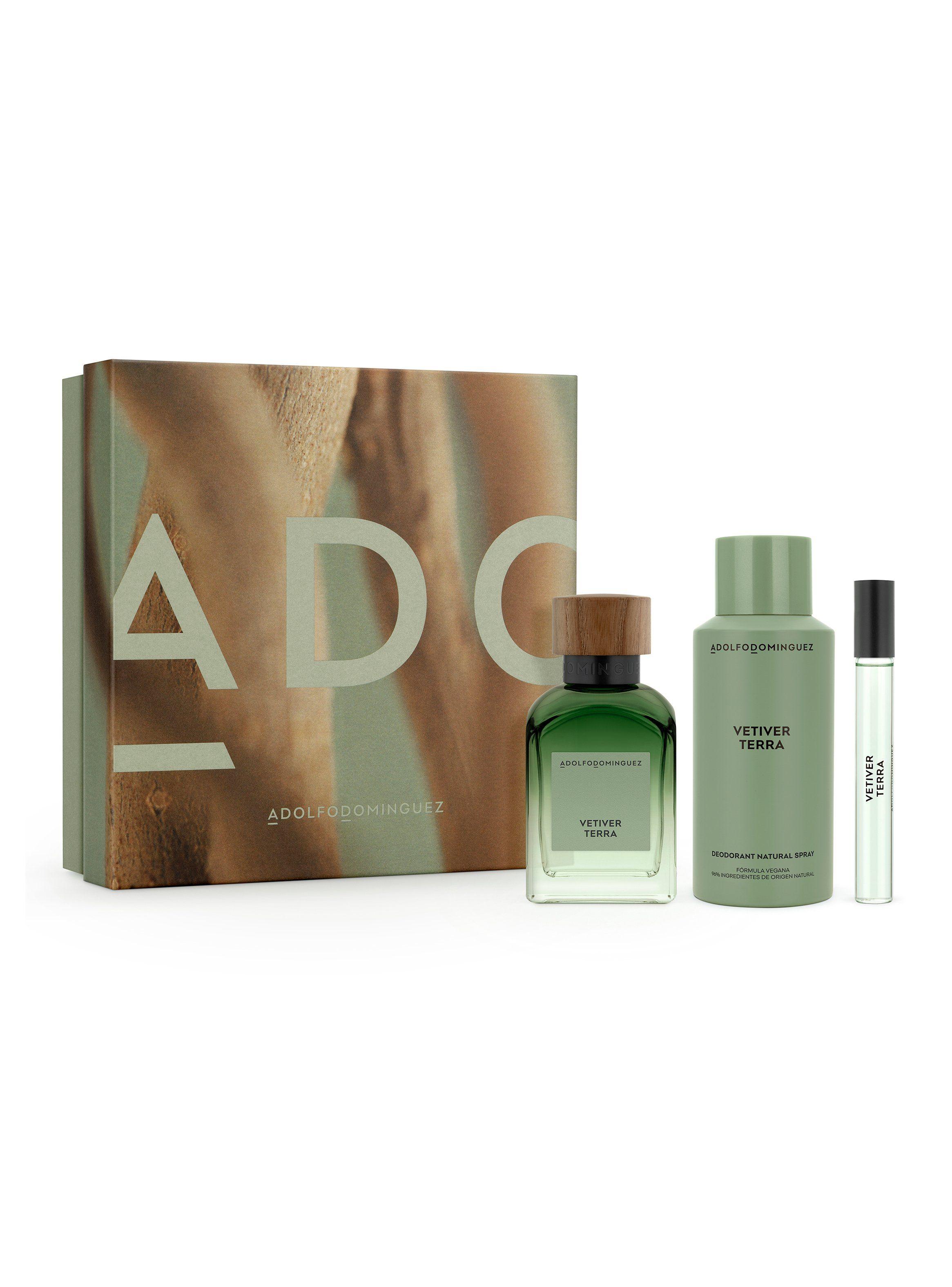 Set Perfume Vetiver Terra EDP Hombre 120ml + Desodorante 150ml + Megaspritzer 10ml-0