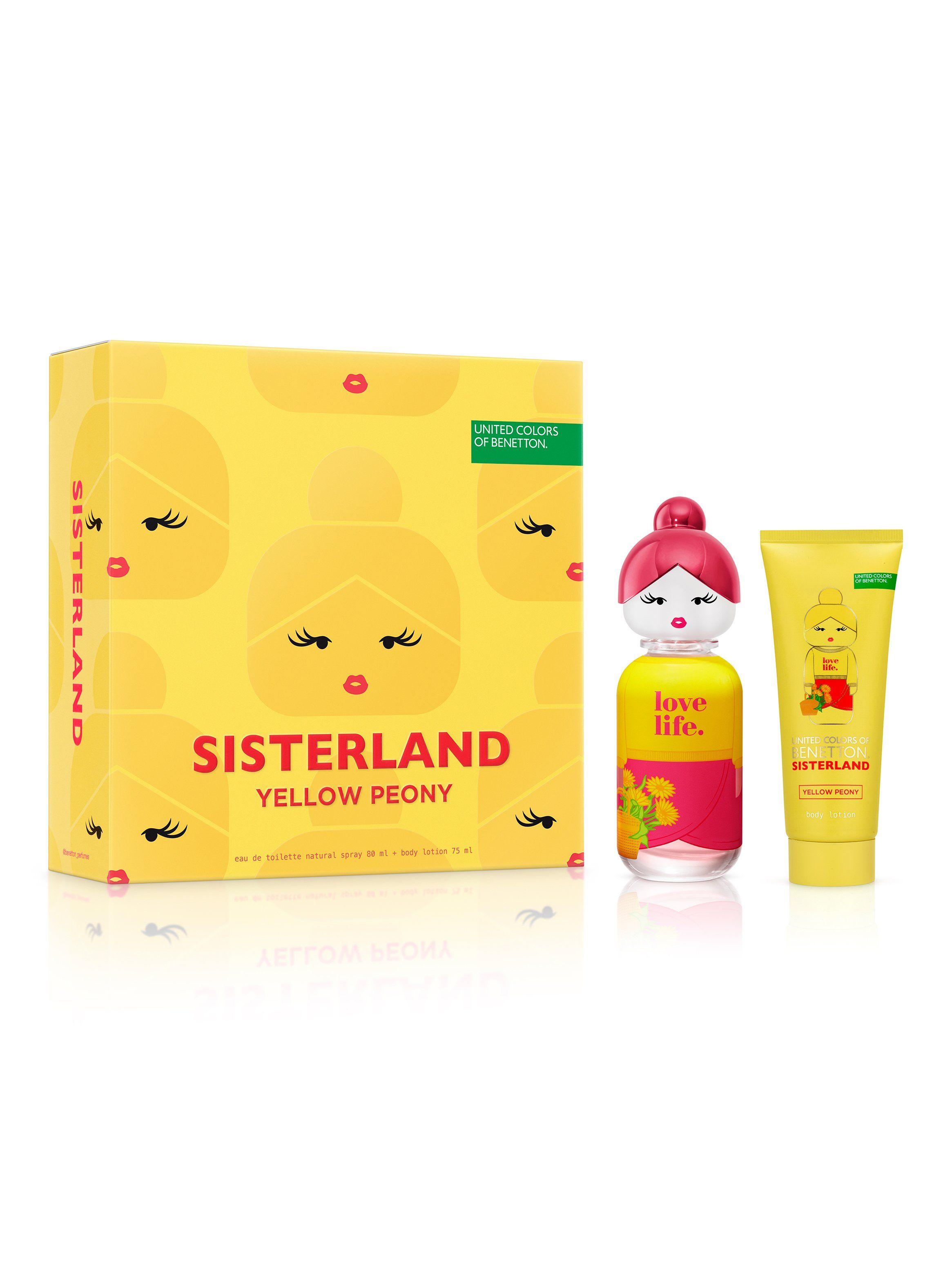 Set Perfume Sisterland Yellow Peony EDT Mujer 80 ml + Loción Corporal 75 ml Benetton-0