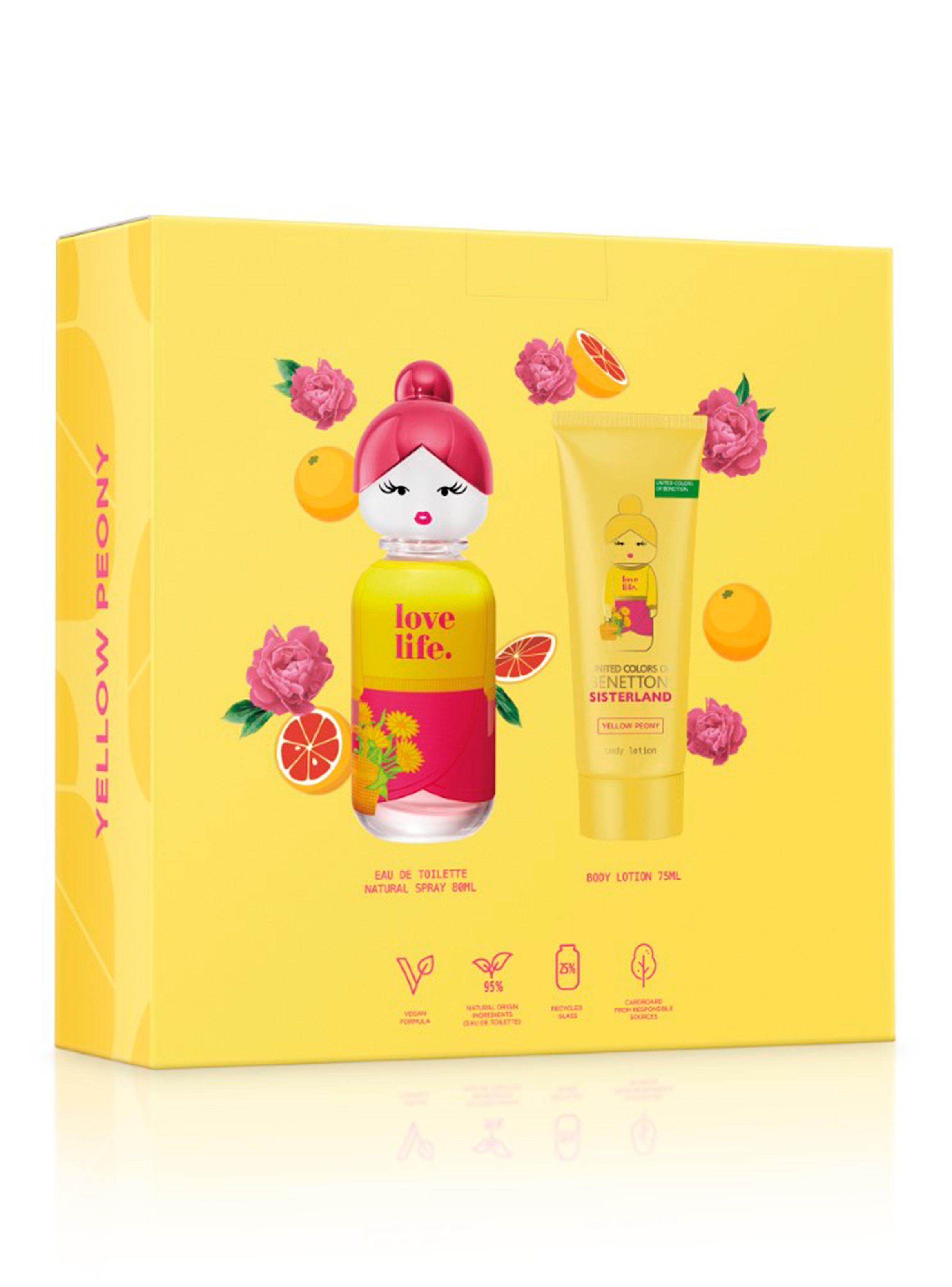 Set Perfume Sisterland Yellow Peony EDT Mujer 80 ml + Loción Corporal 75 ml Benetton-1