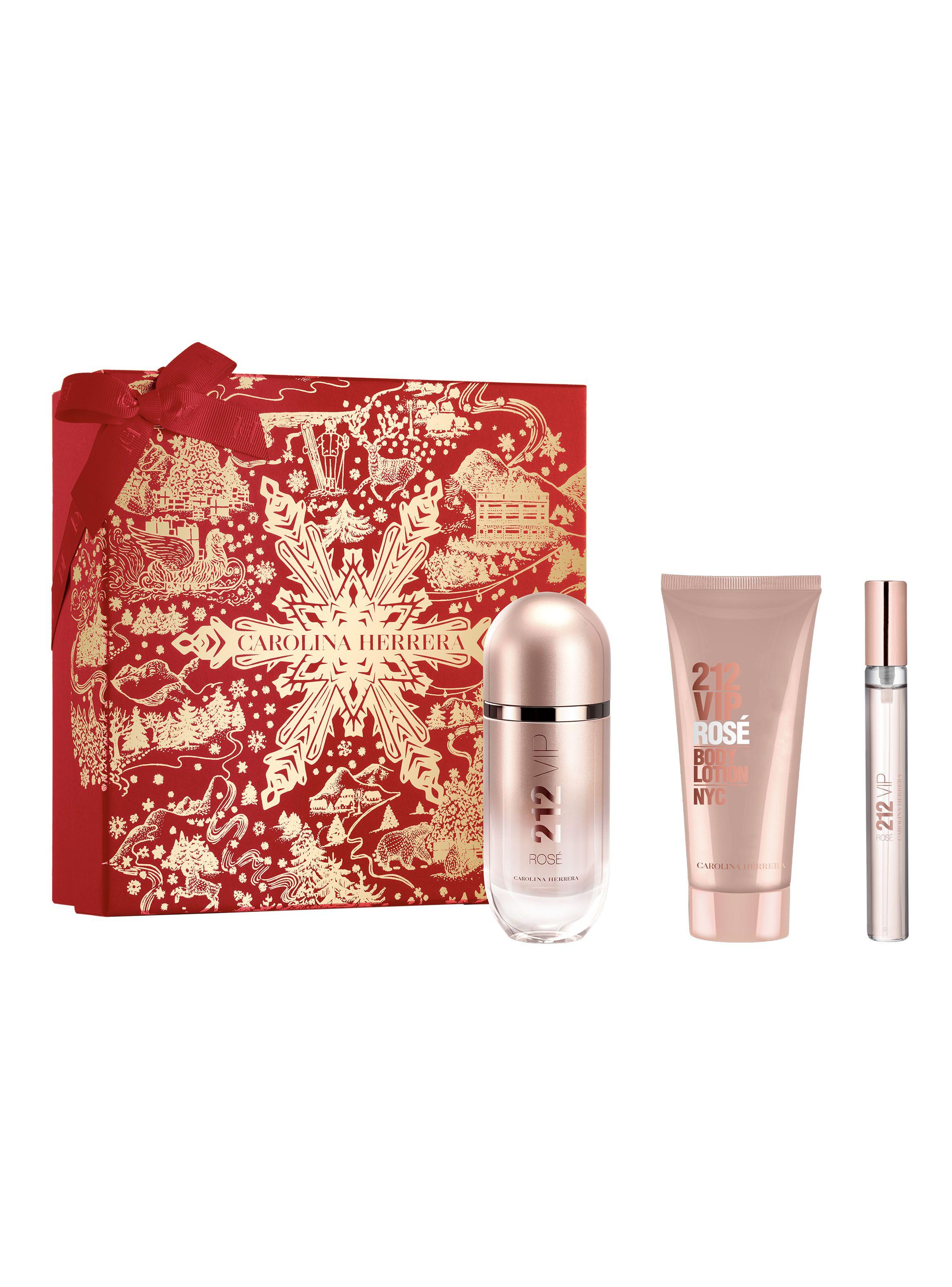Set Perfume 212 Vip Rose EDP Mujer 80 ml + 10 ml + Body Lotion 100 ml Carolina Herrera-0