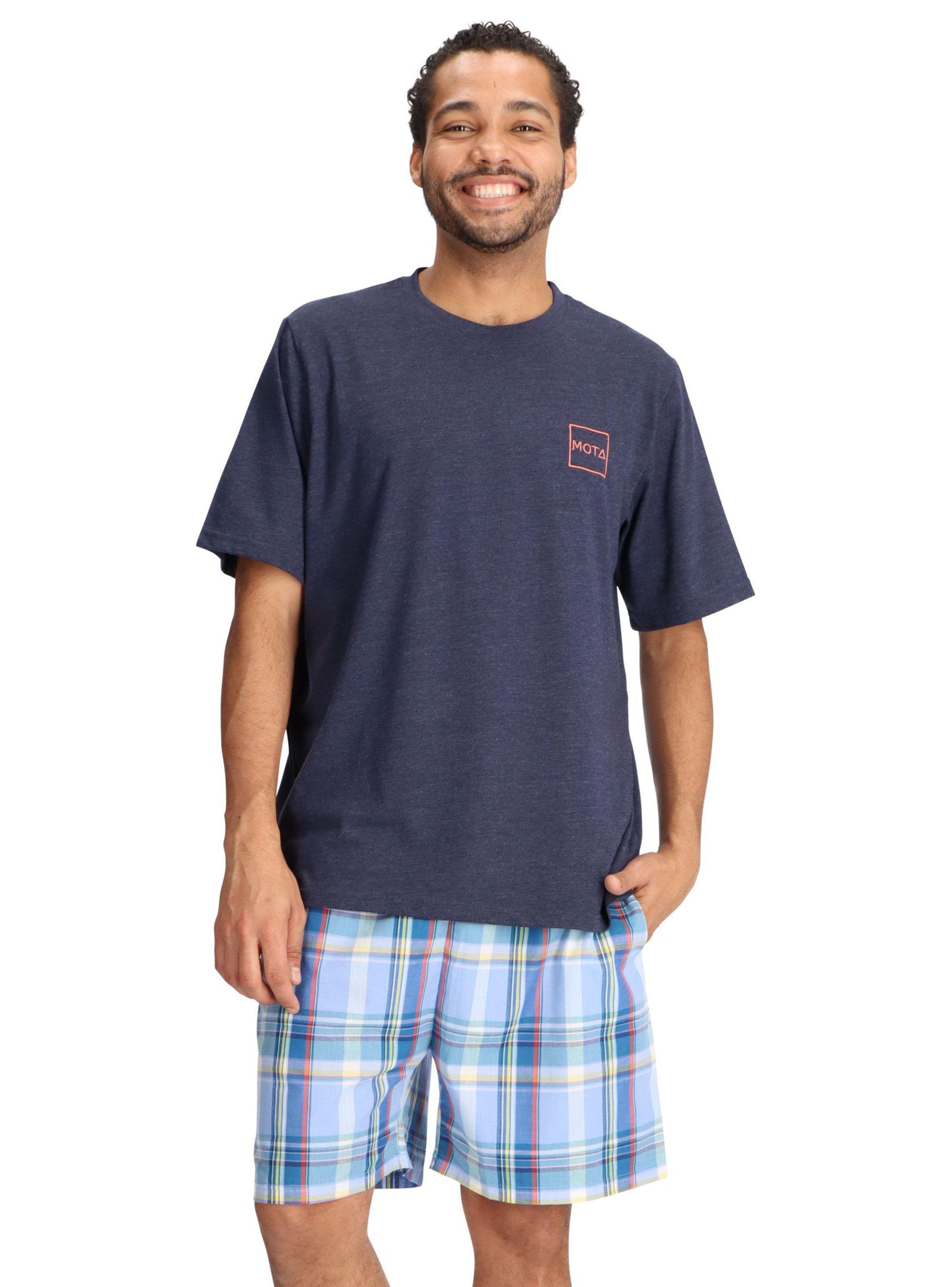 Pijama Corto Algodón Estampado de Mota